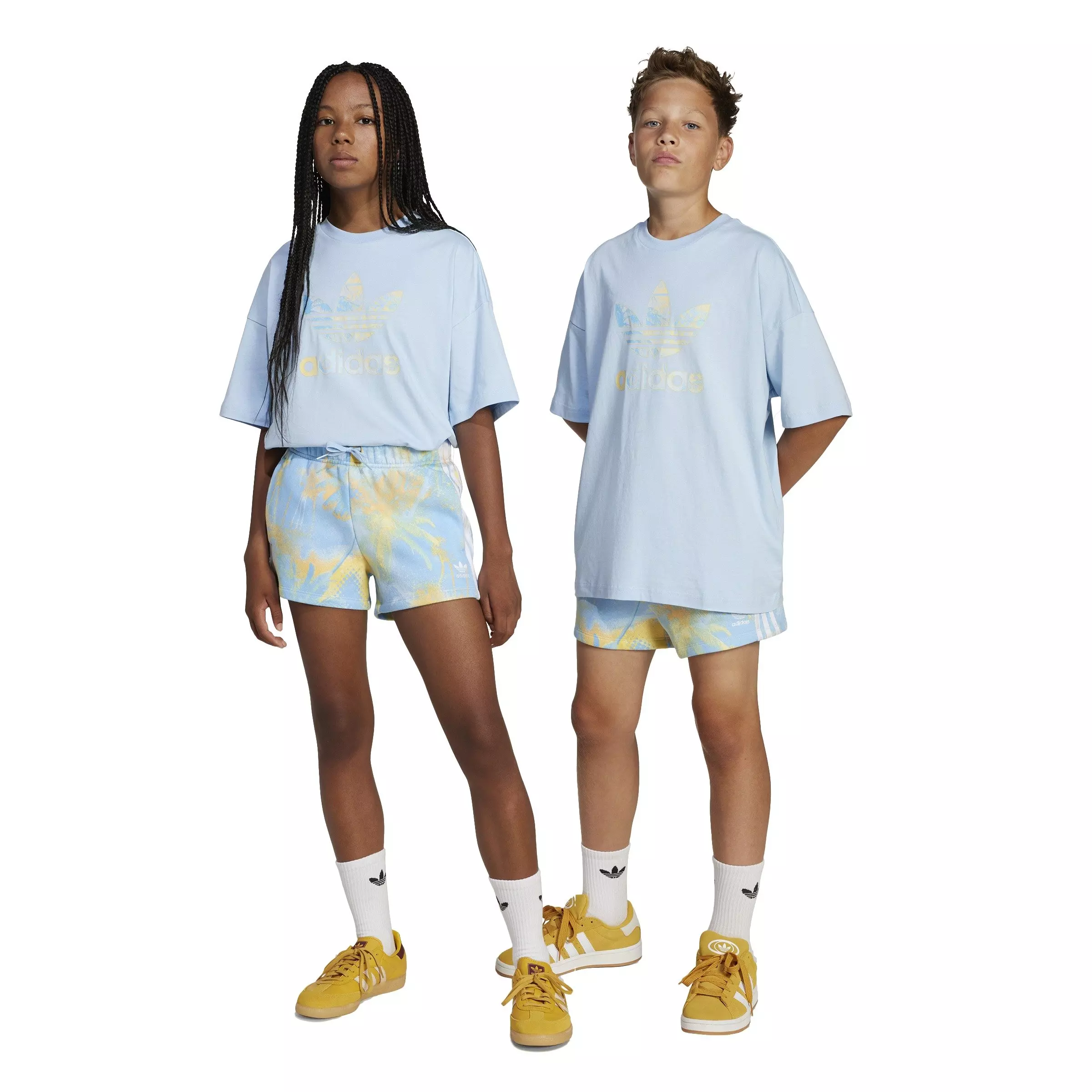 adidas Originals Big Kids' Lifestyle Shorts - Blue/Yellow - BLUE/YELLOW
