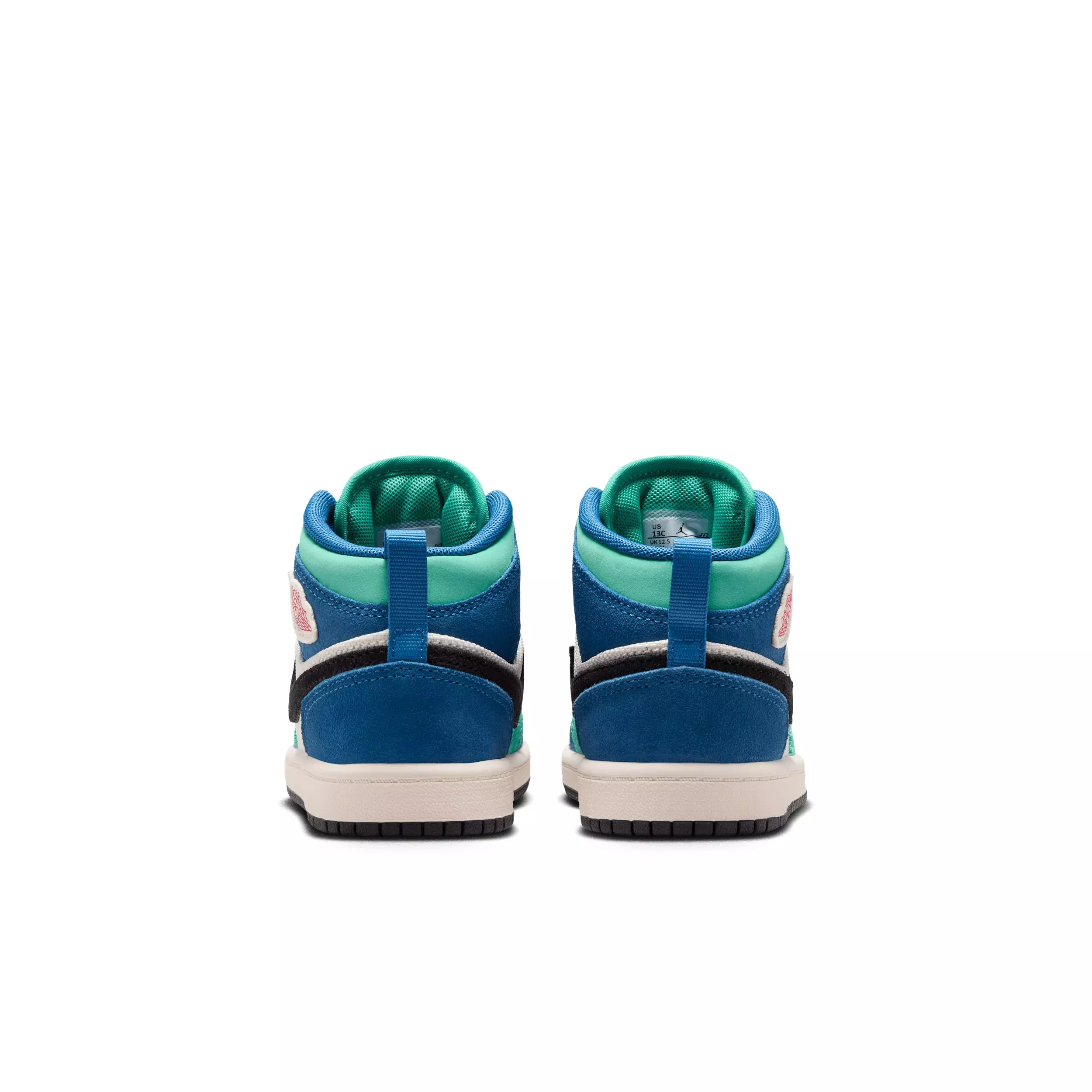 Jordan 1 Mid SE "Chalk/True Blue/Kinetic Green/University Red" Preschool Boys' Shoe - CHALK/BLUE/GREEN/RED