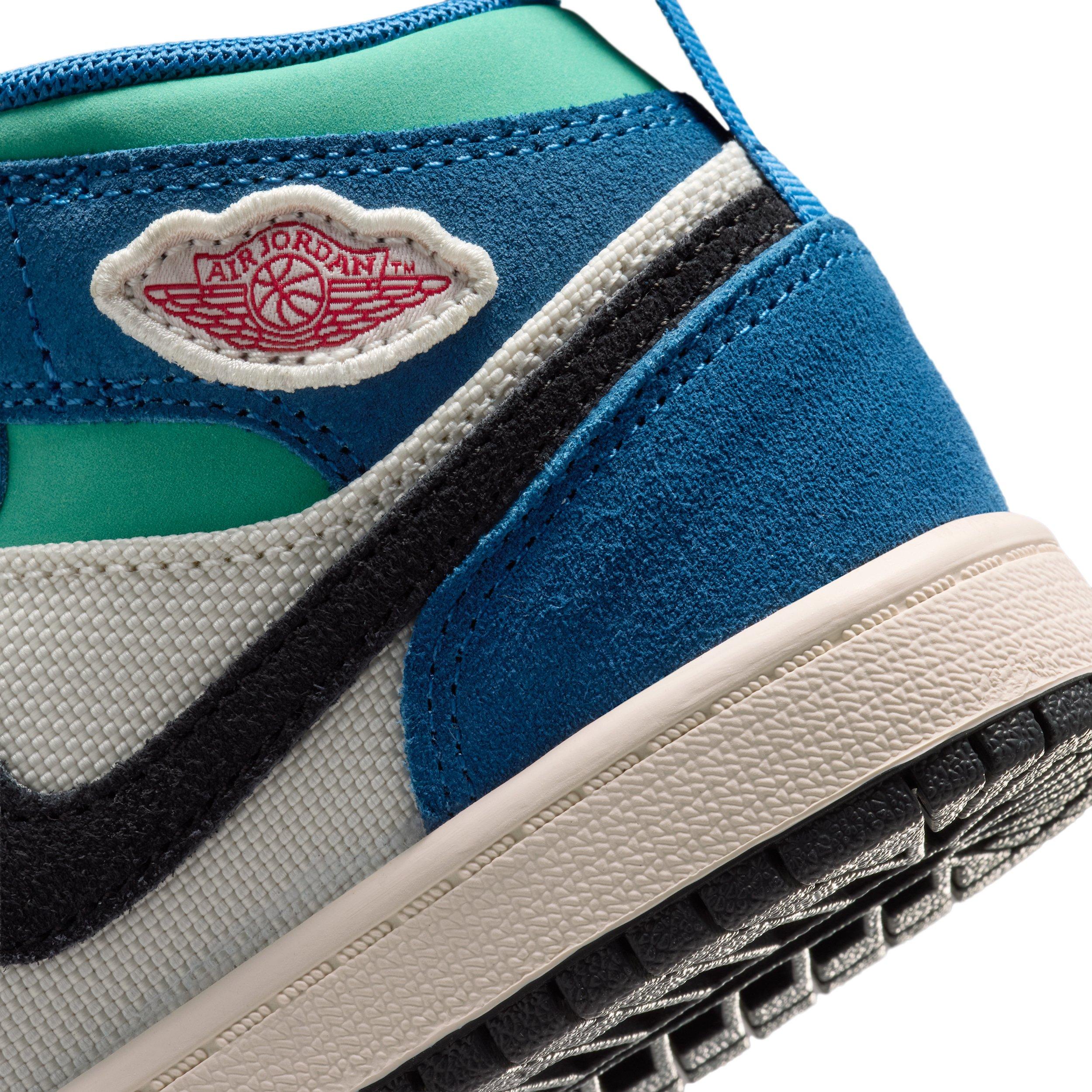 Jordan 1 Mid SE "Chalk/True Blue/Kinetic Green/University Red" Preschool Boys' Shoe - CHALK/BLUE/GREEN/RED