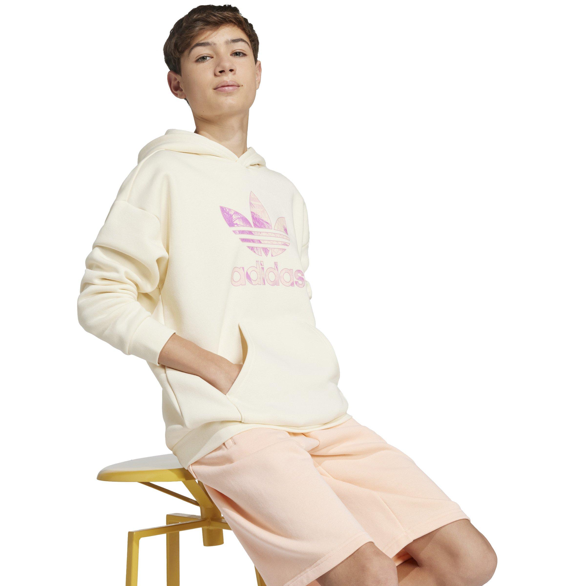 adidas Originals​ Trefoil Big Kids' Beige Graphic Hoodie​