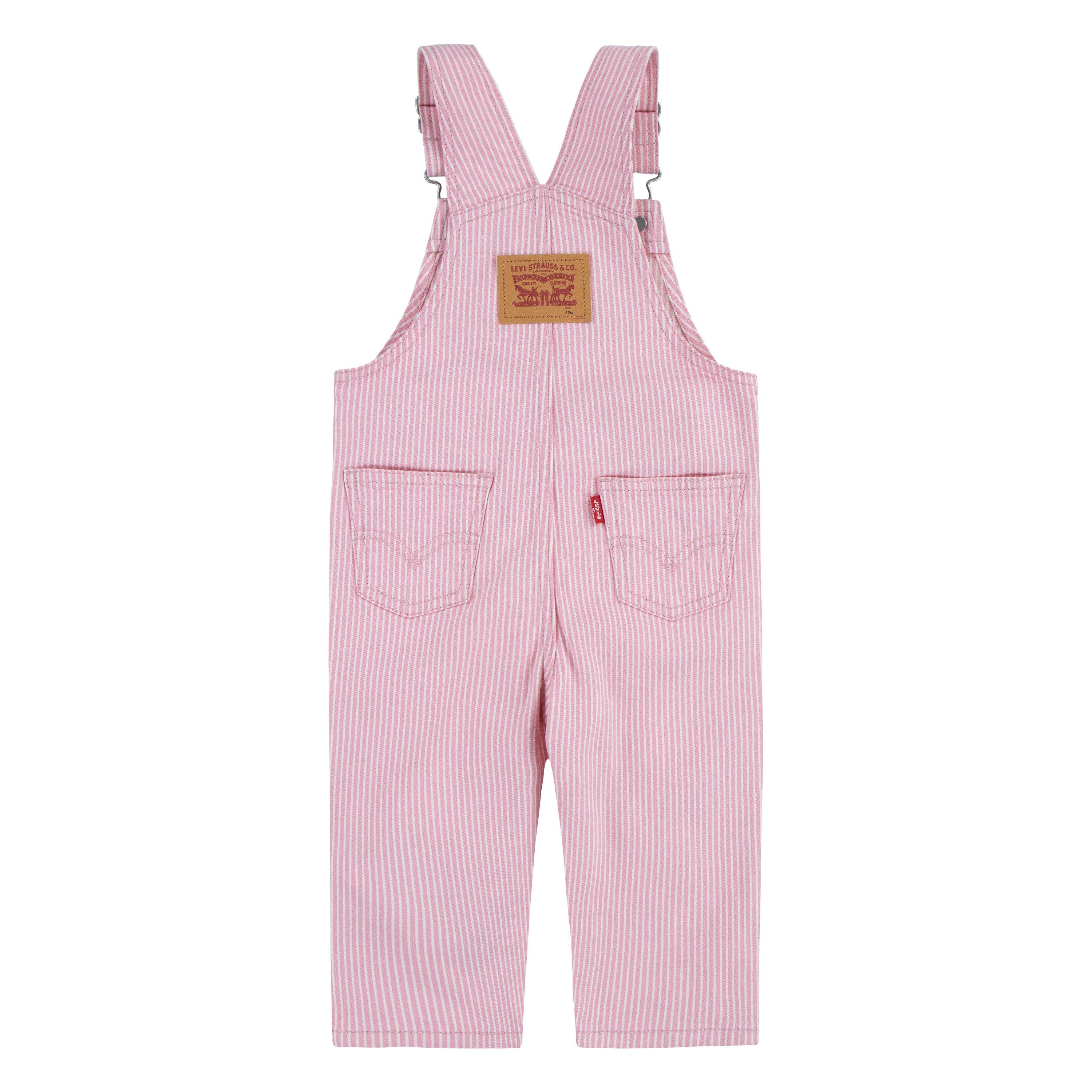 Levi's Railroad Stripe Baby Boys' Pink Overalls