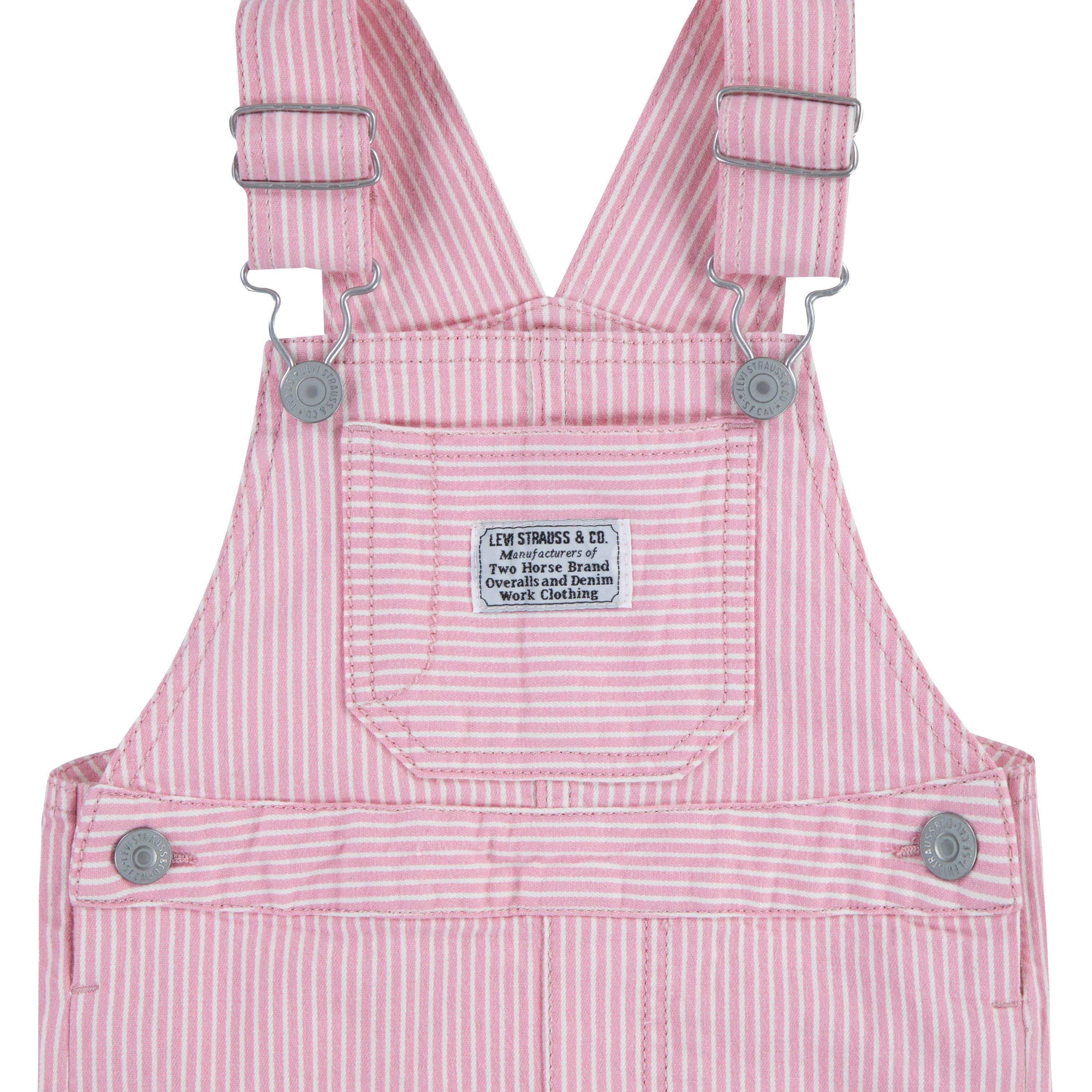 Levi's Railroad Stripe Baby Boys' Pink Overalls