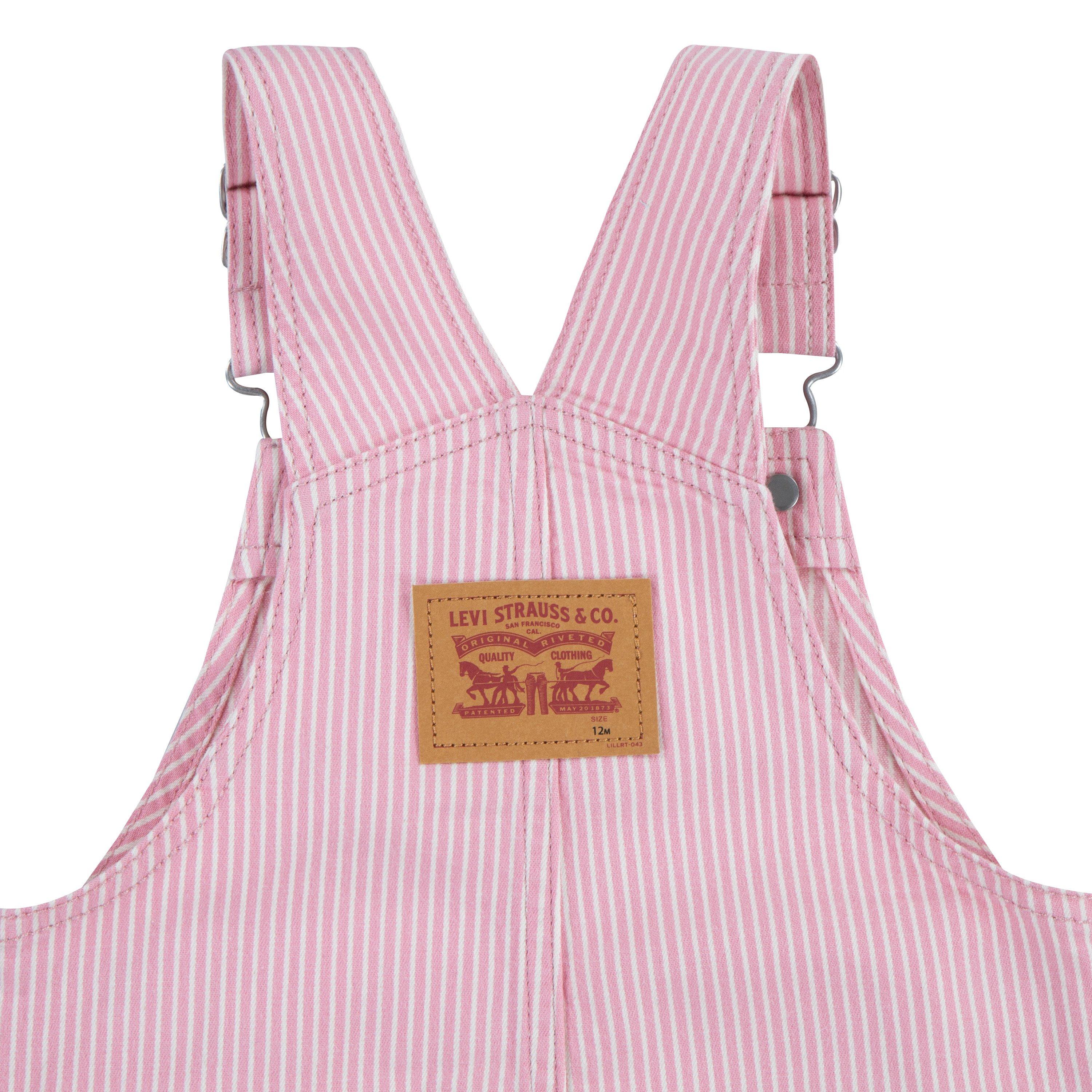 Levi's Railroad Stripe Baby Boys' Pink Overalls