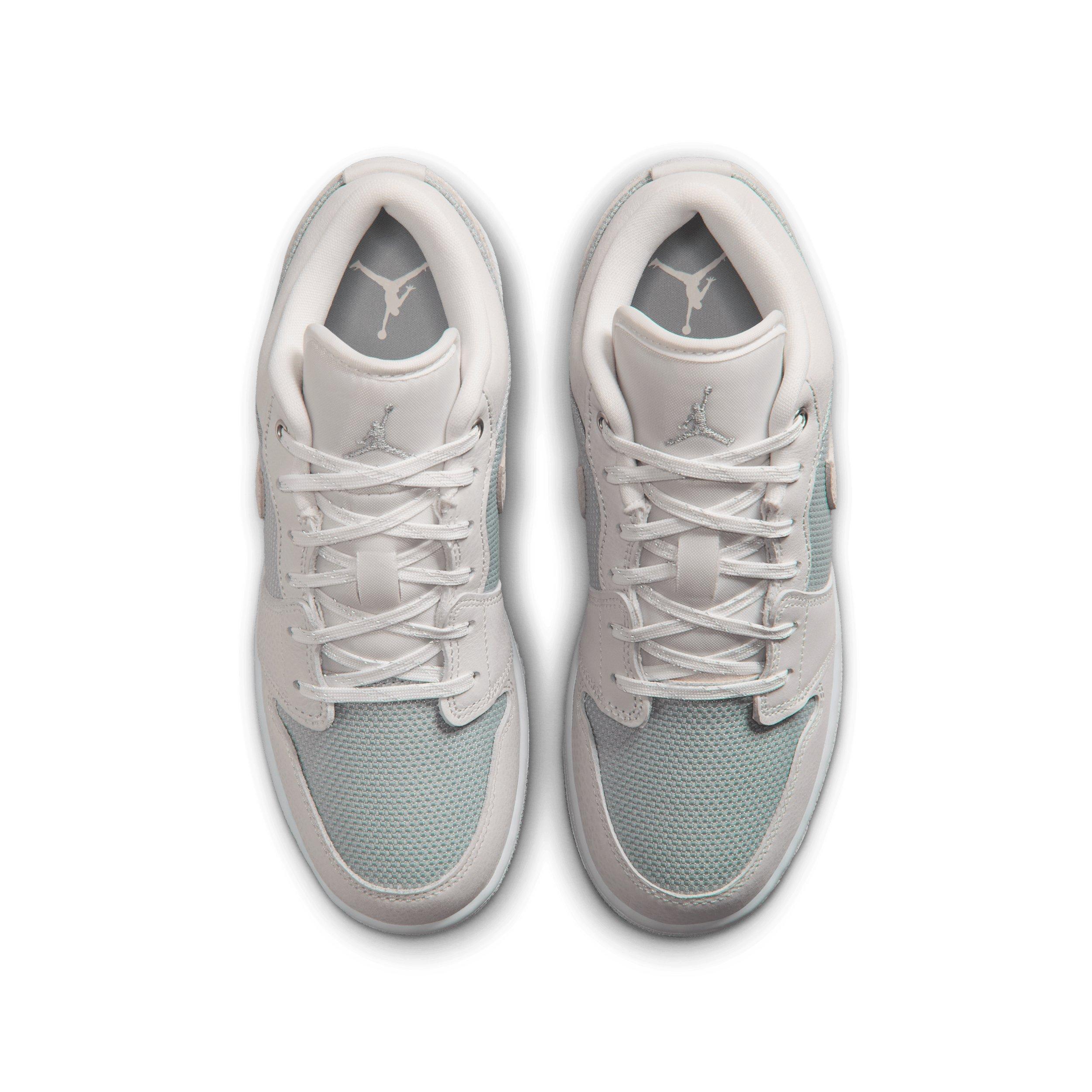 Jordan 1 Low SE "Off White/Soft Pearl/Light Smoke Grey" Grade School Boys' Shoe - OFF WHITE/PEARL/LT GREY