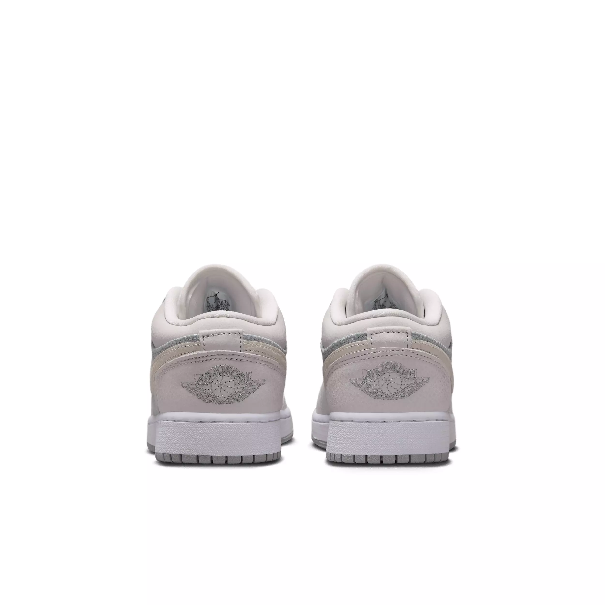 Jordan 1 Low SE "Off White/Soft Pearl/Light Smoke Grey" Grade School Boys' Shoe - OFF WHITE/PEARL/LT GREY