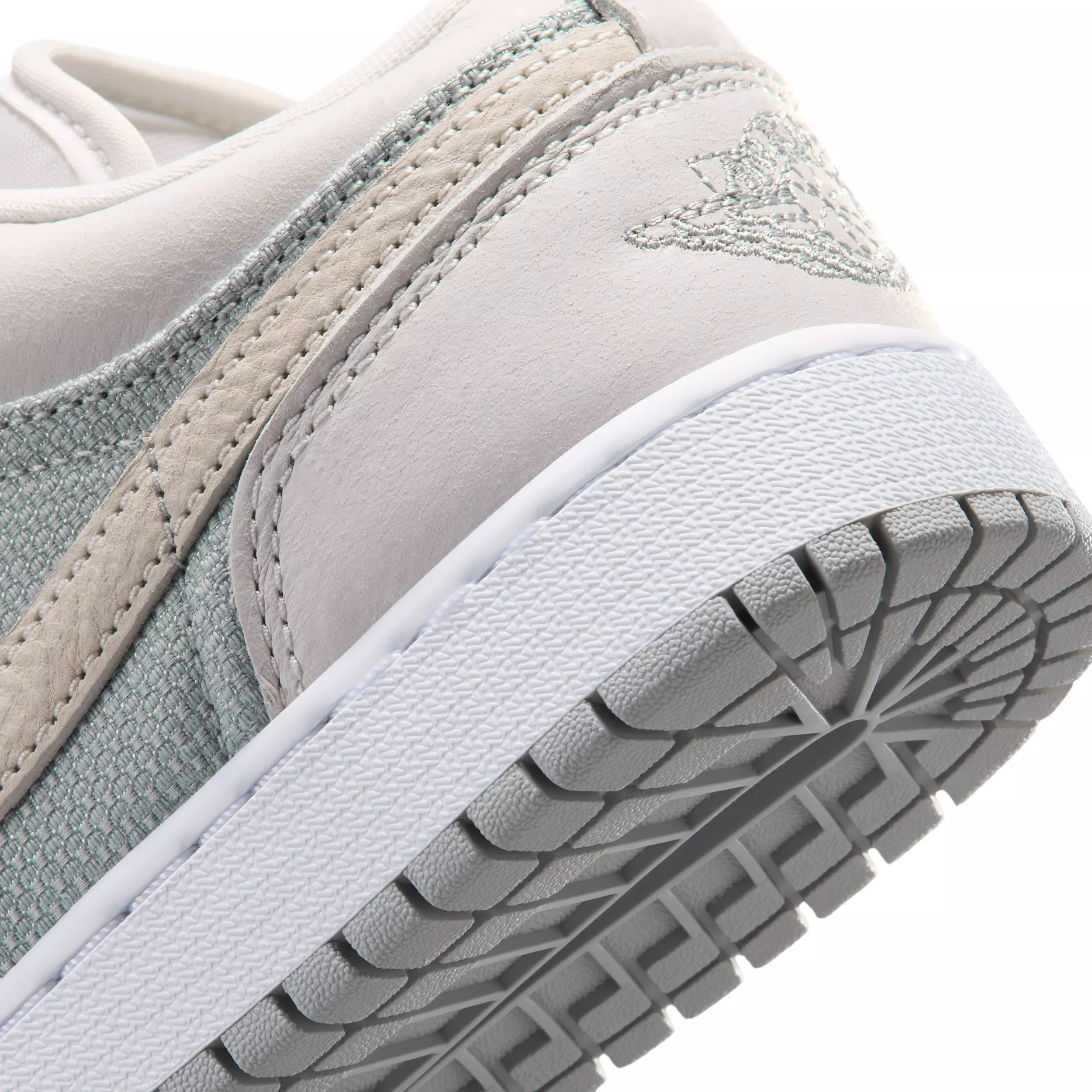Jordan 1 Low SE "Off White/Soft Pearl/Light Smoke Grey" Grade School Boys' Shoe - OFF WHITE/PEARL/LT GREY