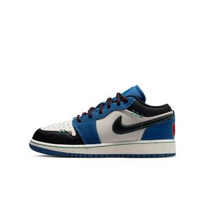 Jordan 1 Low SE "True Blue/University Red/Kinetic Green/Black" Grade School Boys' Shoe - BLUE/RED/GREEN/BLACK