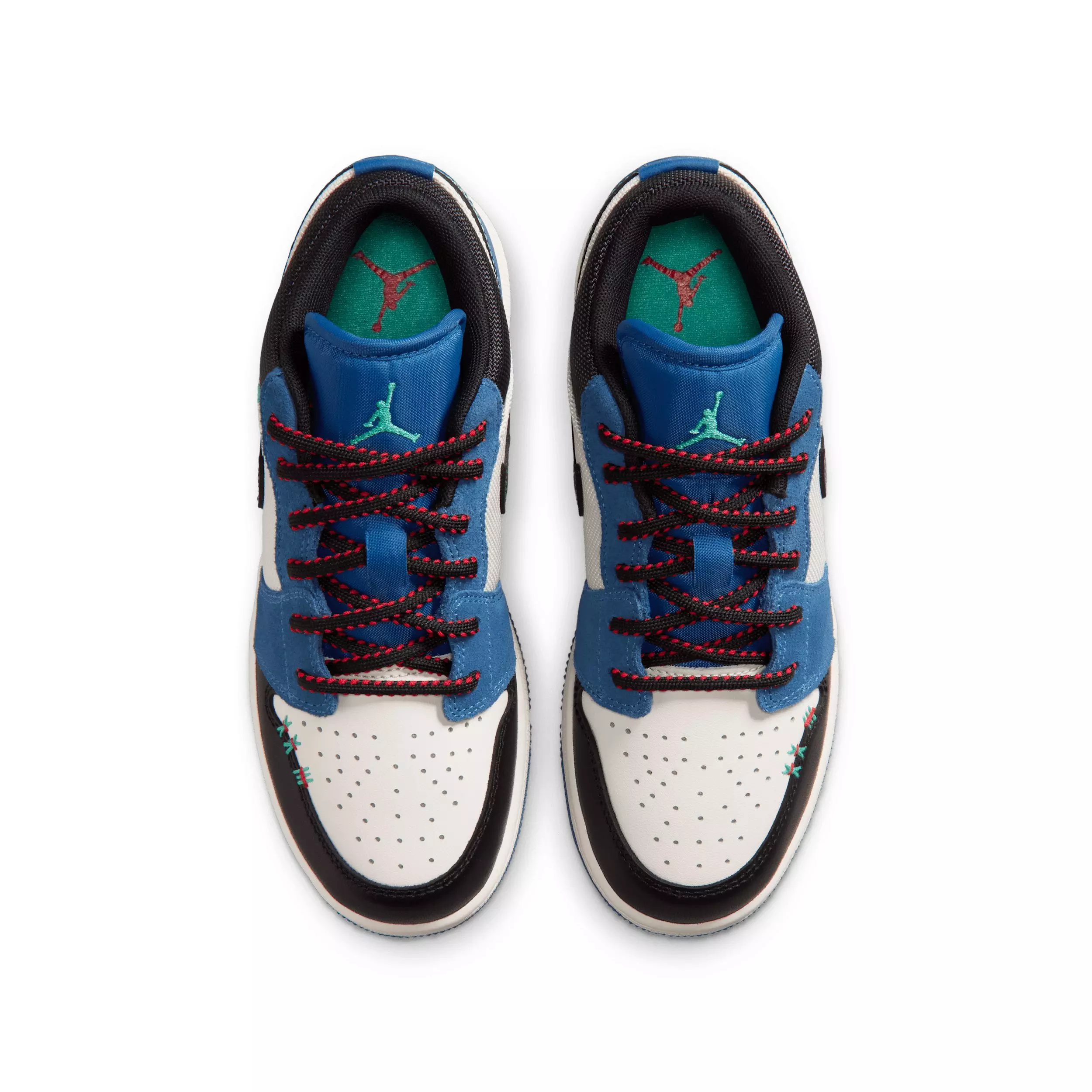 Jordan 1 Low SE "True Blue/University Red/Kinetic Green/Black" Grade School Boys' Shoe - BLUE/RED/GREEN/BLACK