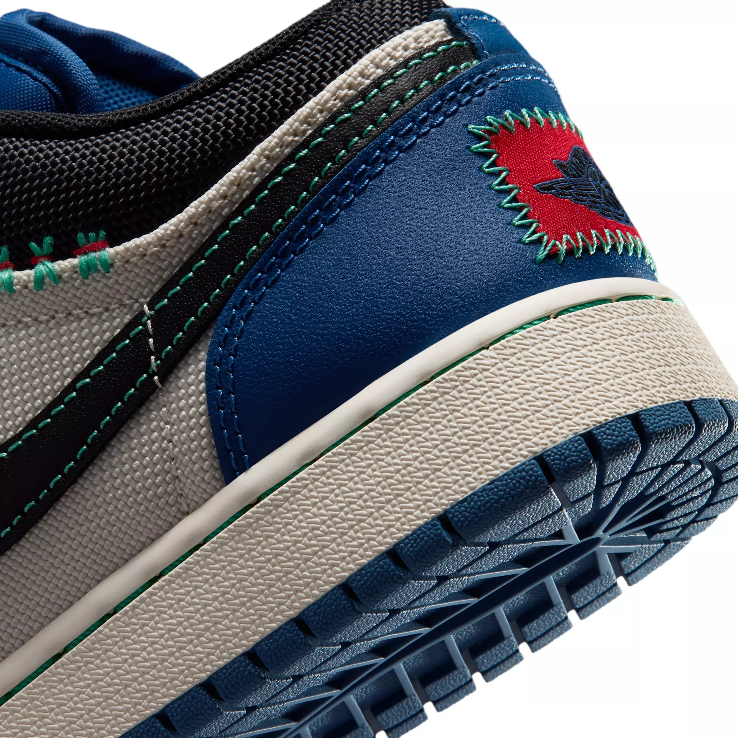 Jordan 1 Low SE "True Blue/University Red/Kinetic Green/Black" Grade School Boys' Shoe - BLUE/RED/GREEN/BLACK