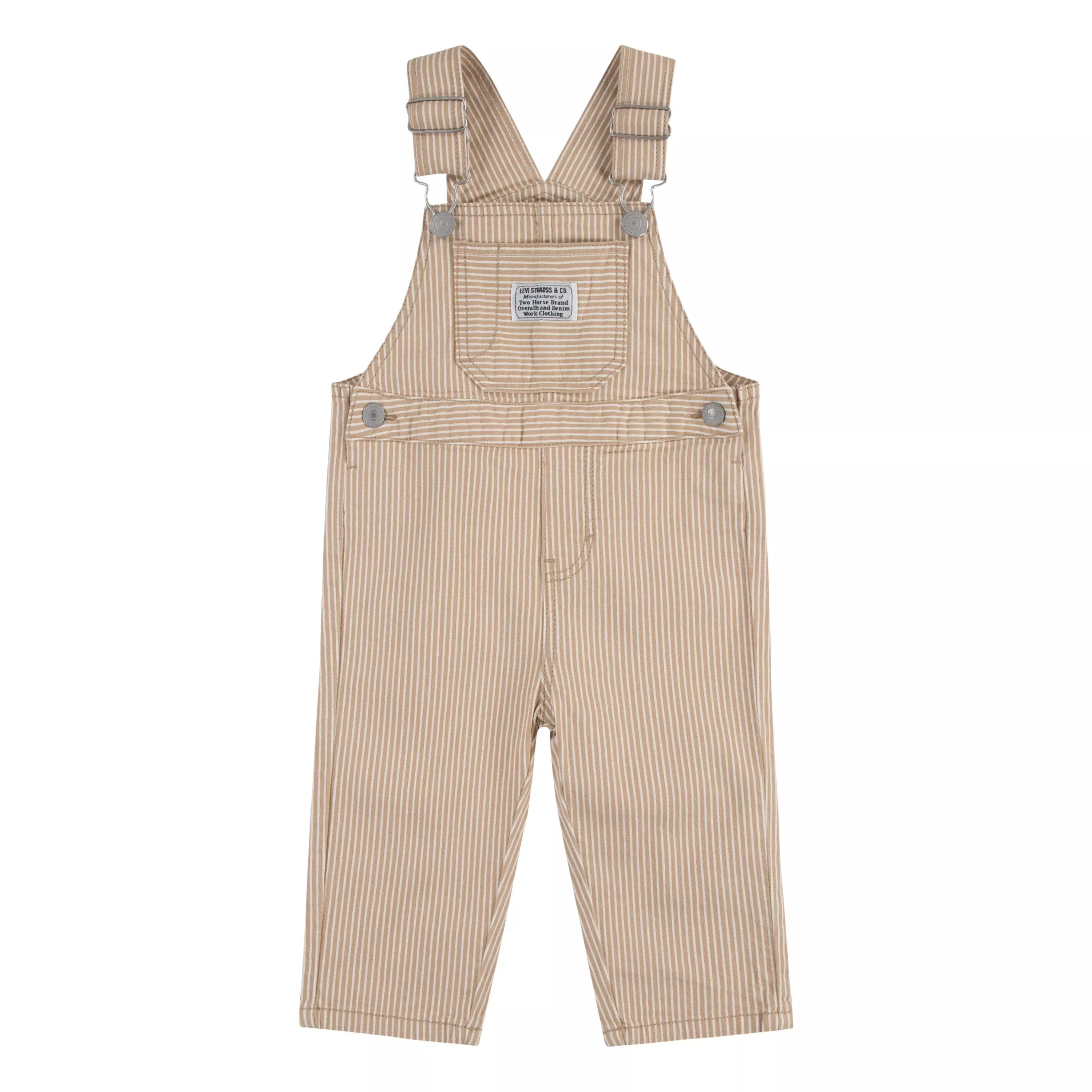 Levi's Railroad Stripe Baby Boys' Tan Overalls - TAN