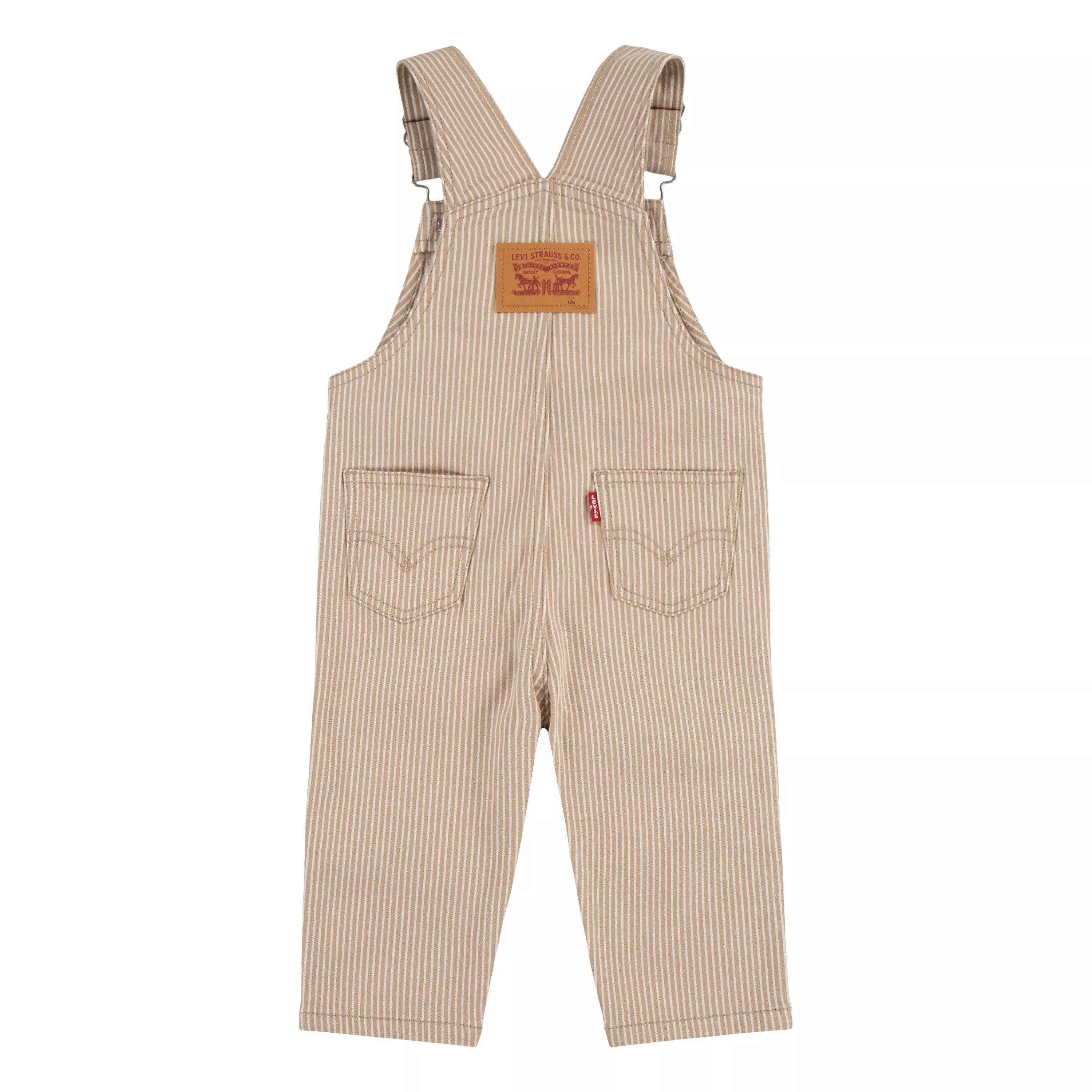 Levi's Railroad Stripe Baby Boys' Tan Overalls - TAN