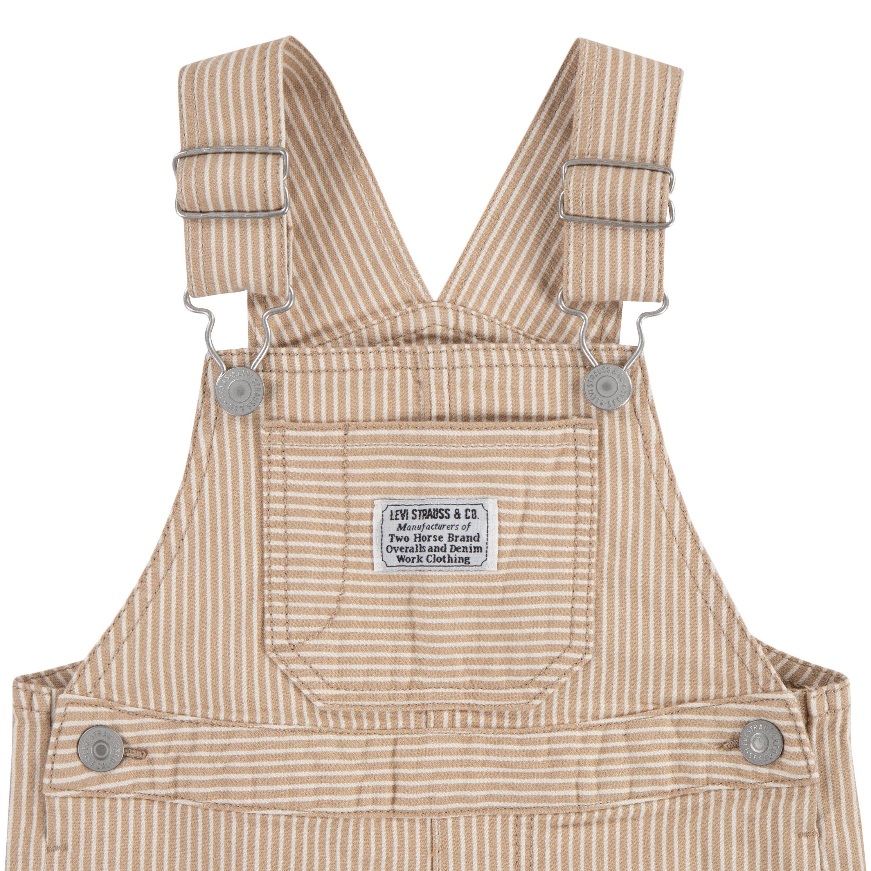 Levi's Railroad Stripe Baby Boys' Tan Overalls - TAN