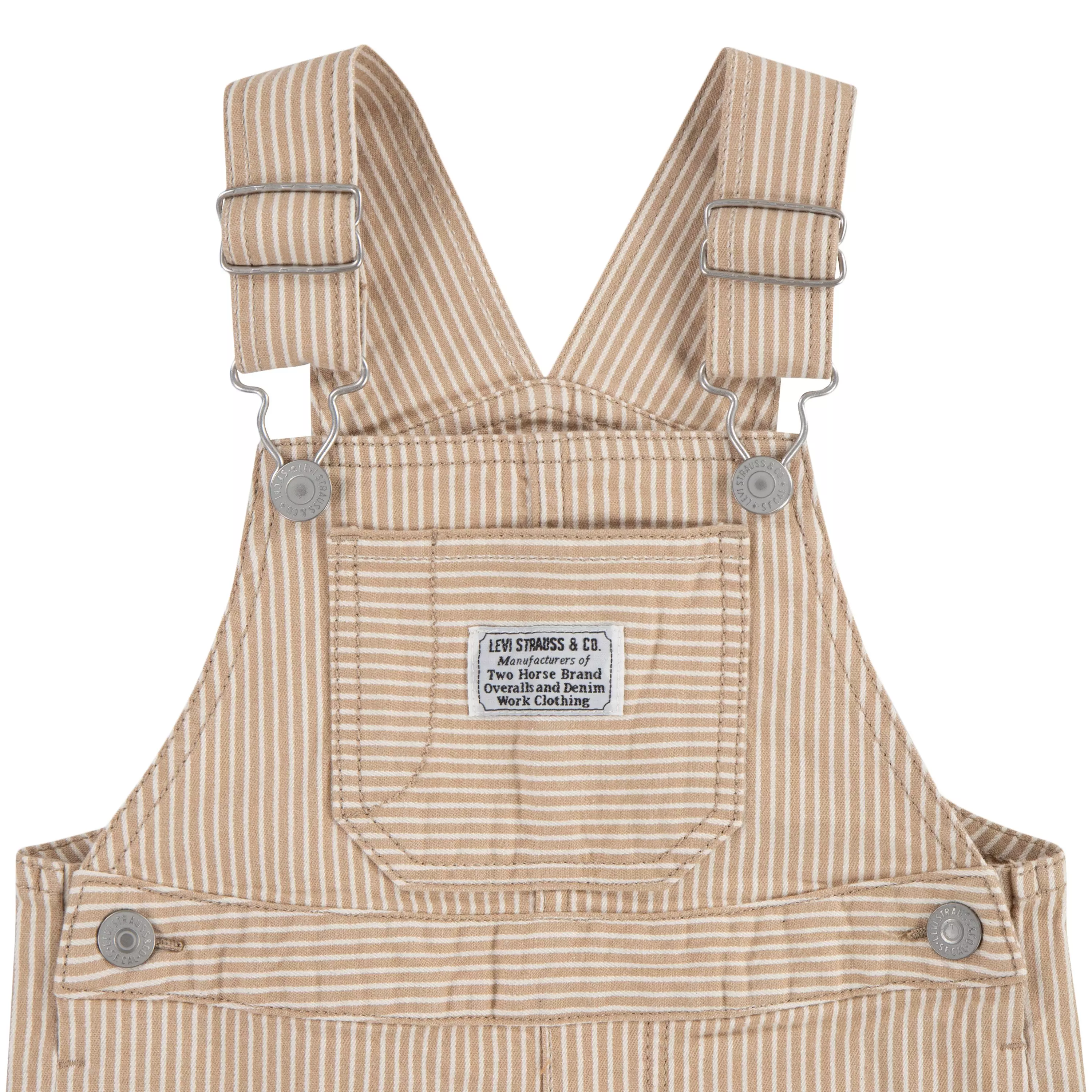 Levi's Railroad Stripe Baby Boys' Tan Overalls - TAN
