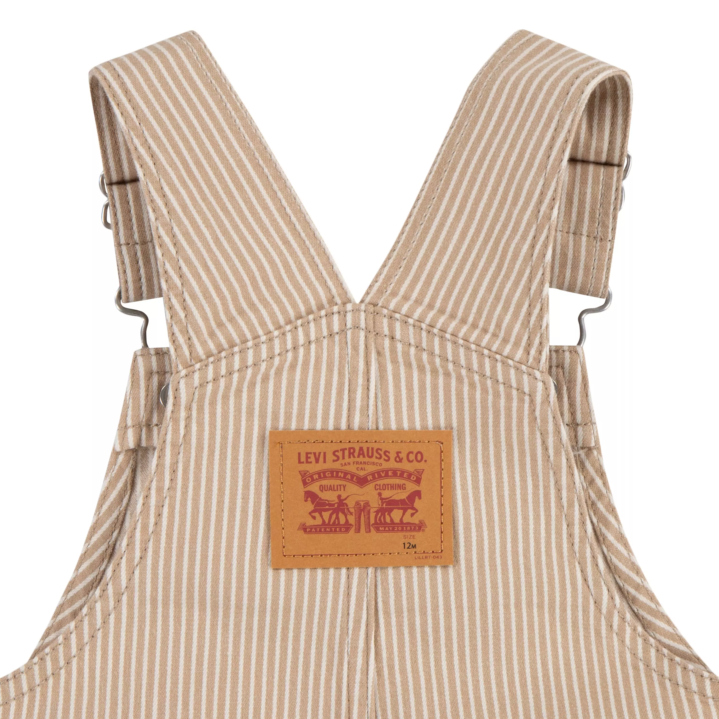 Levi's Railroad Stripe Baby Boys' Tan Overalls - TAN