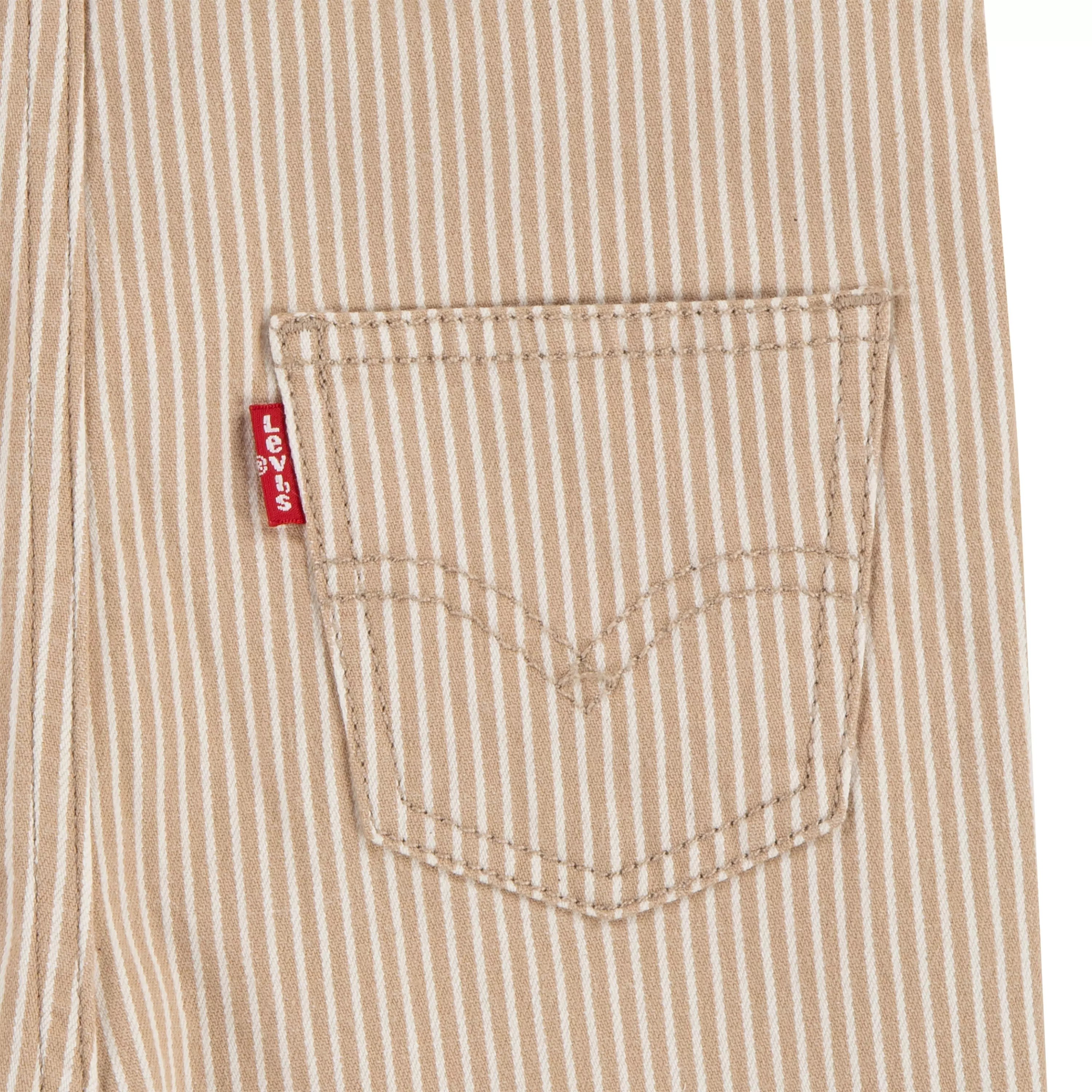Levi's Railroad Stripe Baby Boys' Tan Overalls - TAN