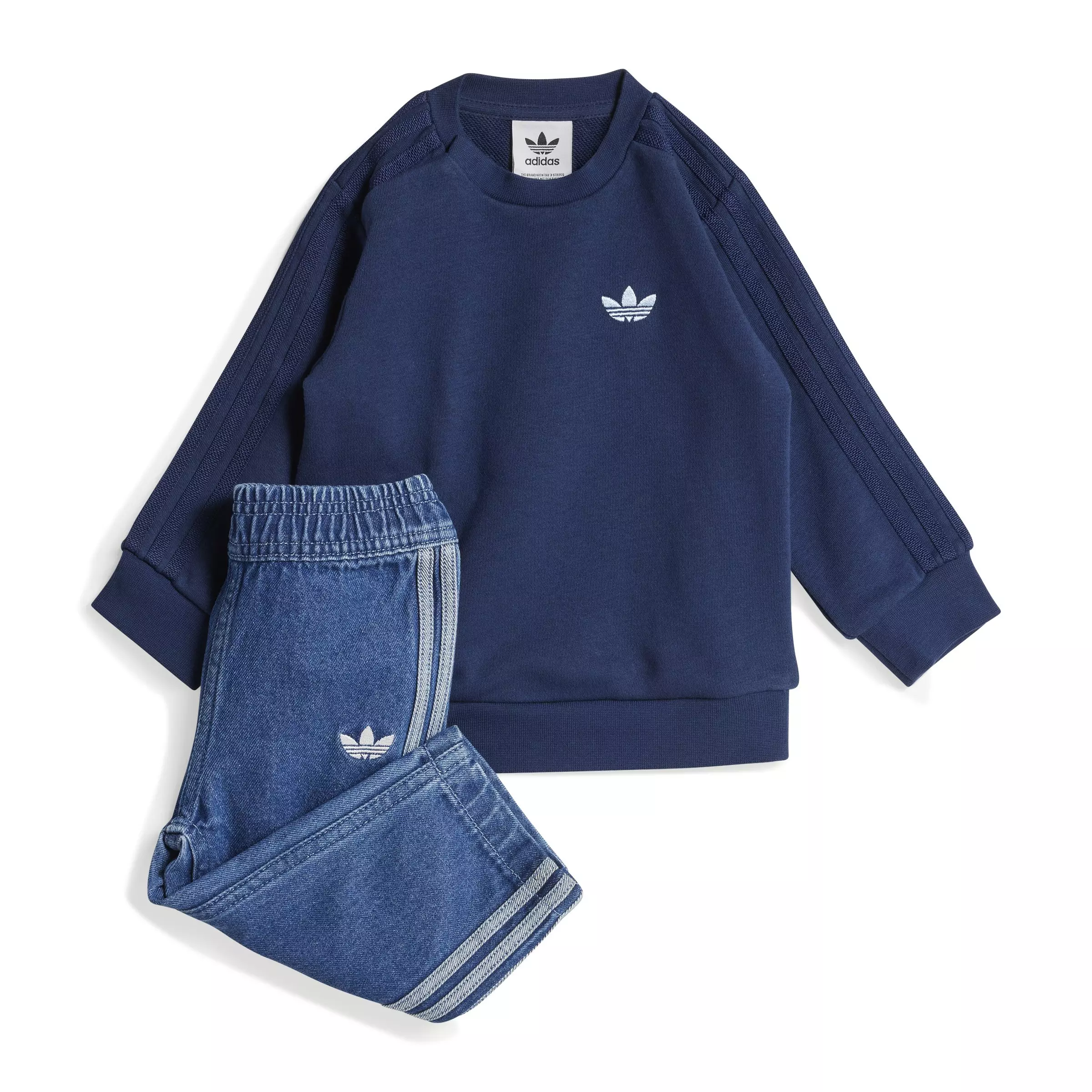 adidas Originals Infant Boys' Denim Crew Set -Blue - BLUE