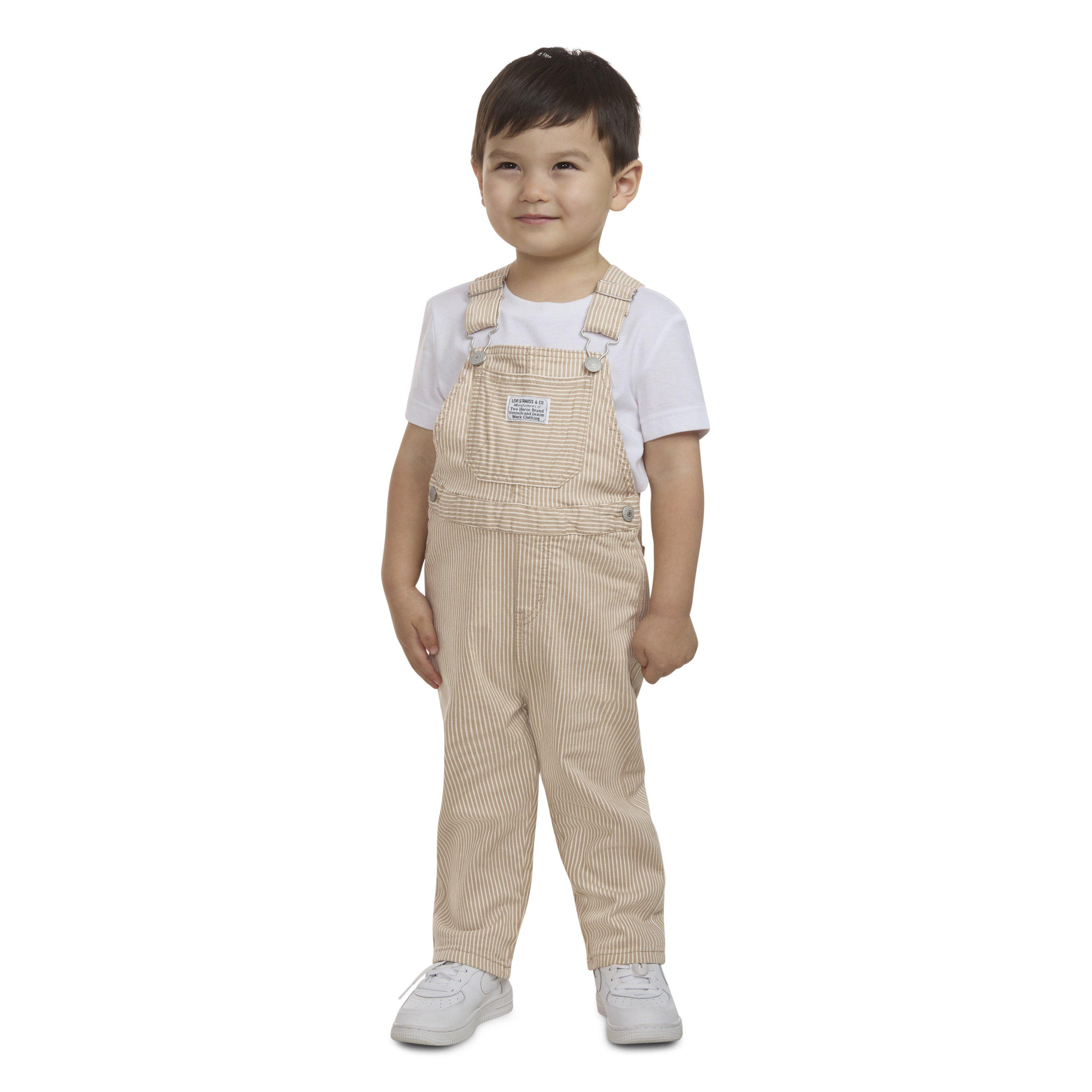 Levi's Railroad Stripe Toddler Boys' Tan Overalls