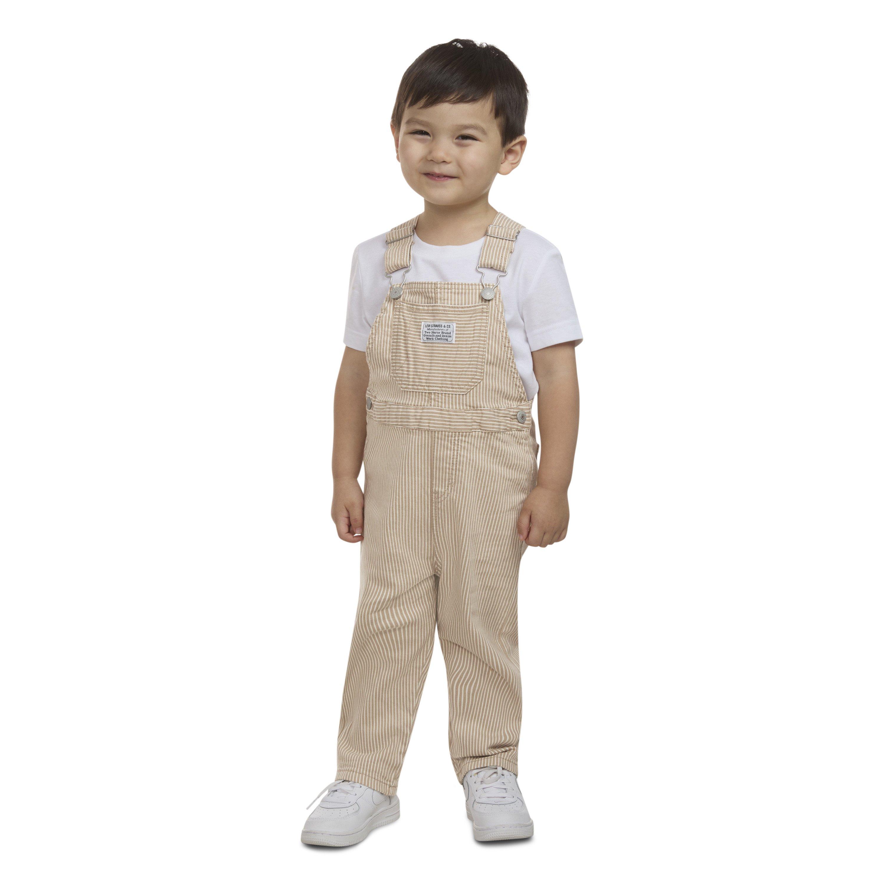 Levi's Railroad Stripe Toddler Boys' Tan Overalls
