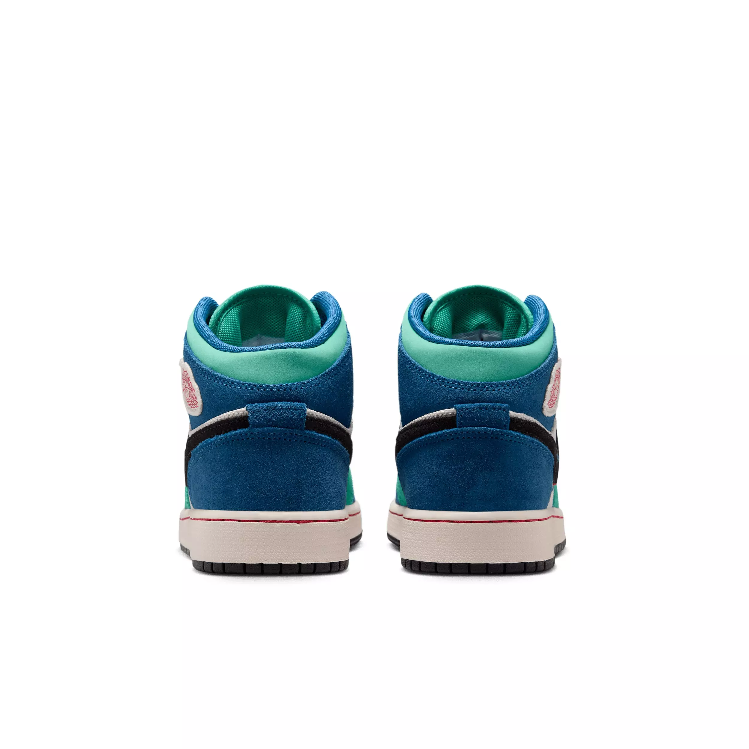Jordan 1 Mid SE "Chalk/True Blue/Kinetic Green/University Red" Grade School Boys' Shoe - CHALK/BLUE/GREEN/RED
