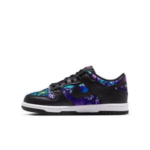 Nike Dunk Low "Multi-Color/Vivid Purple/Metallic Silver/Black" Grade School Girls' Shoe - MULTI COLOR/PURPLE/SILVER/BLACK