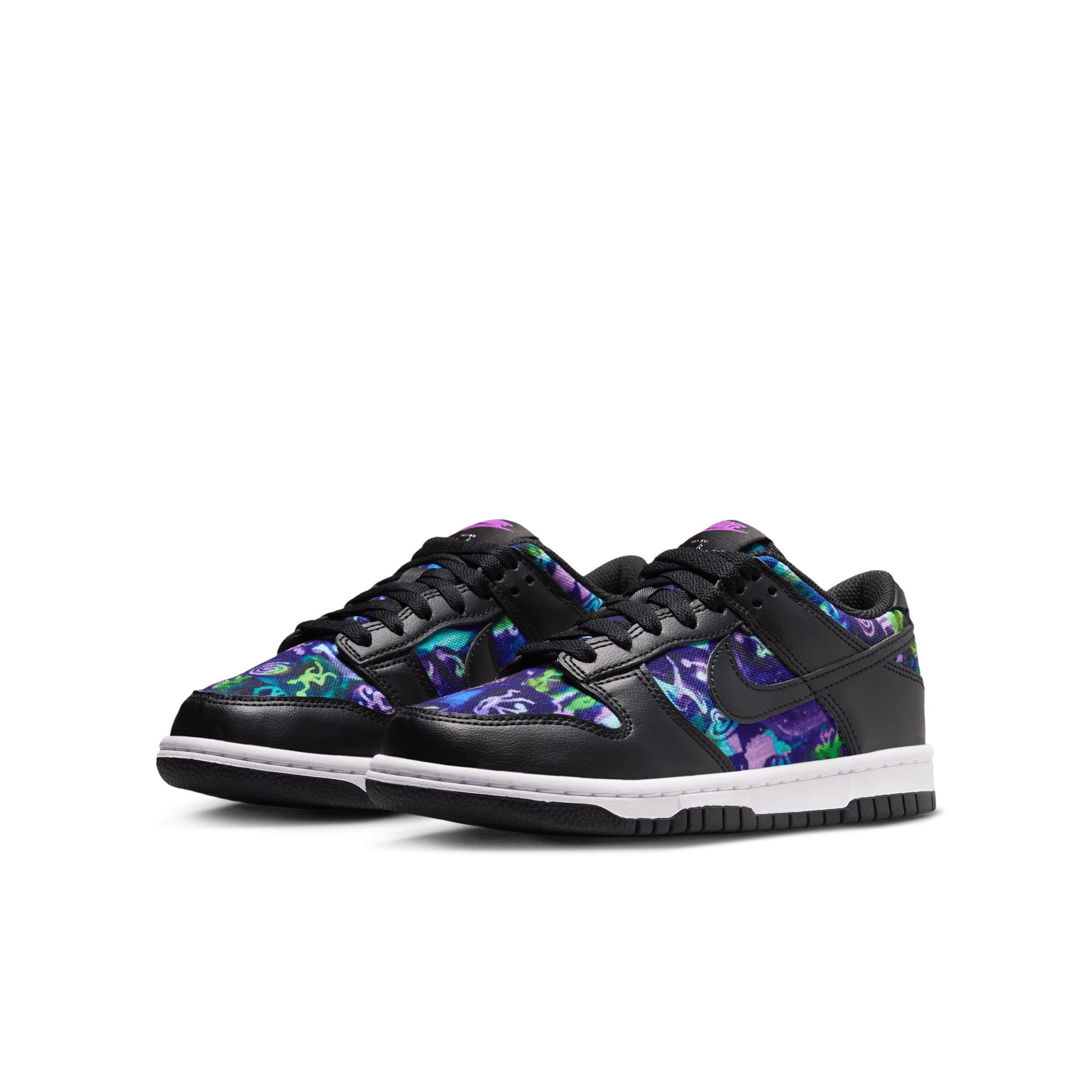 Nike Dunk Low Grade School Girls' "Multi-Color/Vivid Purple/Metallic Silver/Black" Shoe