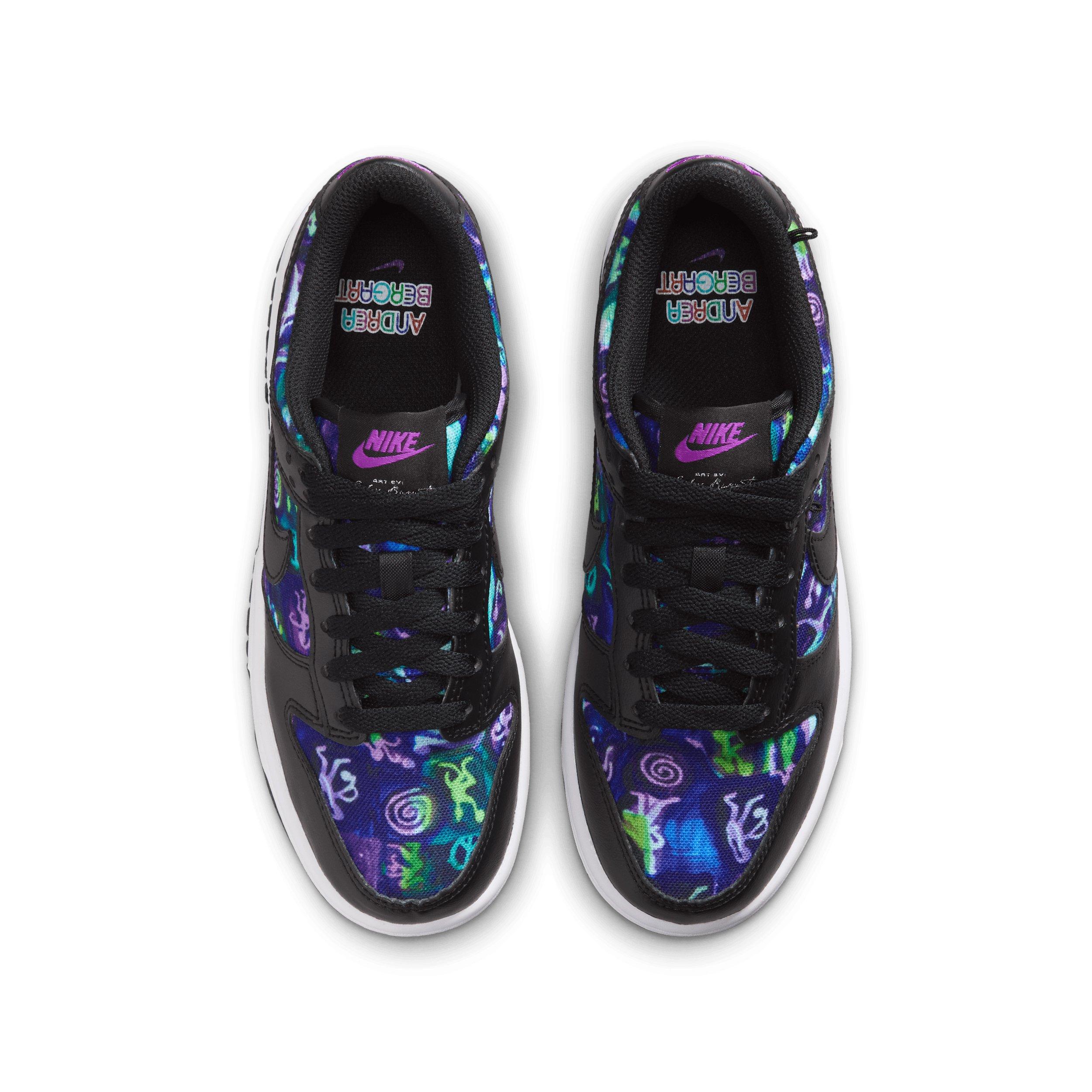 Nike Dunk Low Grade School Girls' "Multi-Color/Vivid Purple/Metallic Silver/Black" Shoe