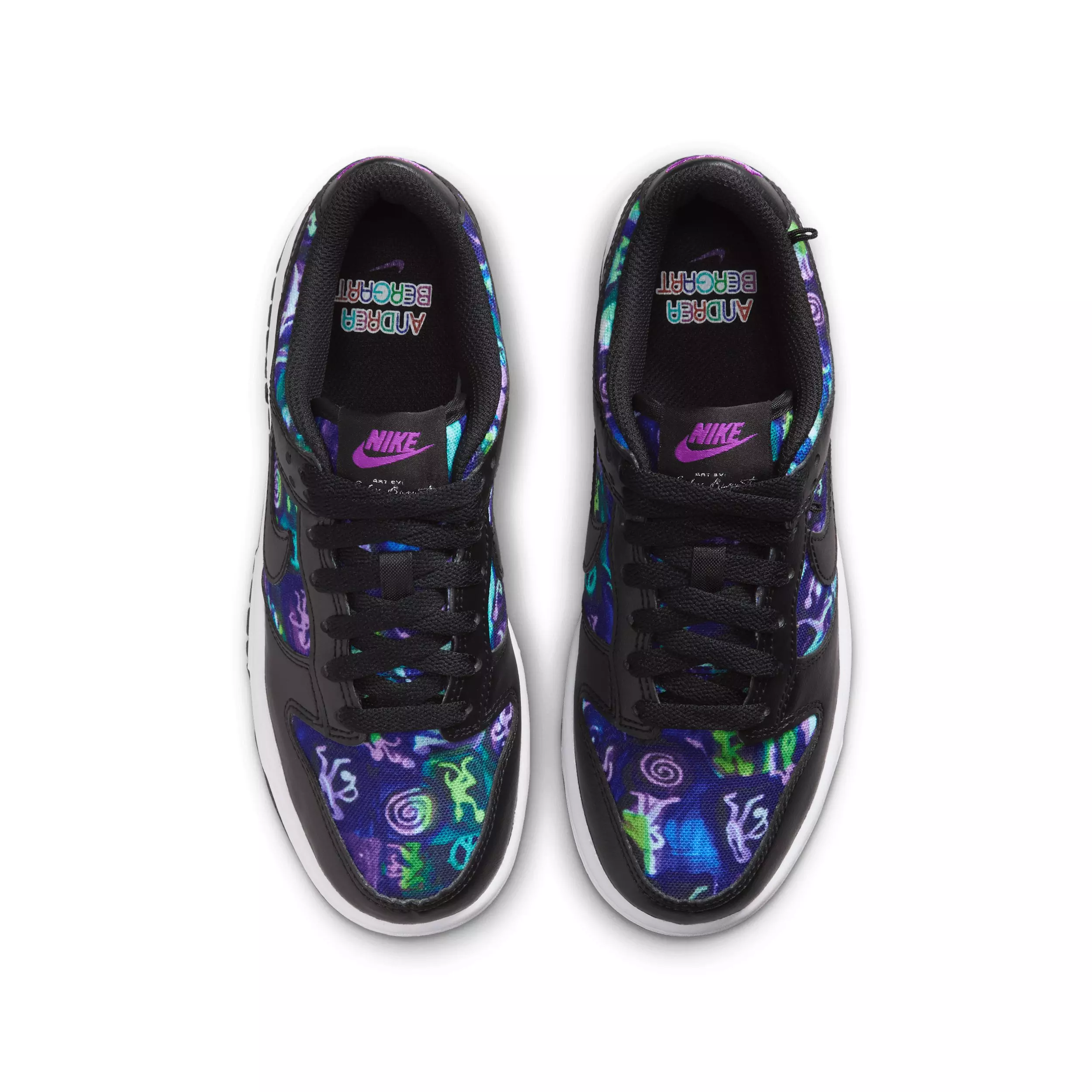 Nike Dunk Low "Multi-Color/Vivid Purple/Metallic Silver/Black" Grade School Girls' Shoe - MULTI COLOR/PURPLE/SILVER/BLACK