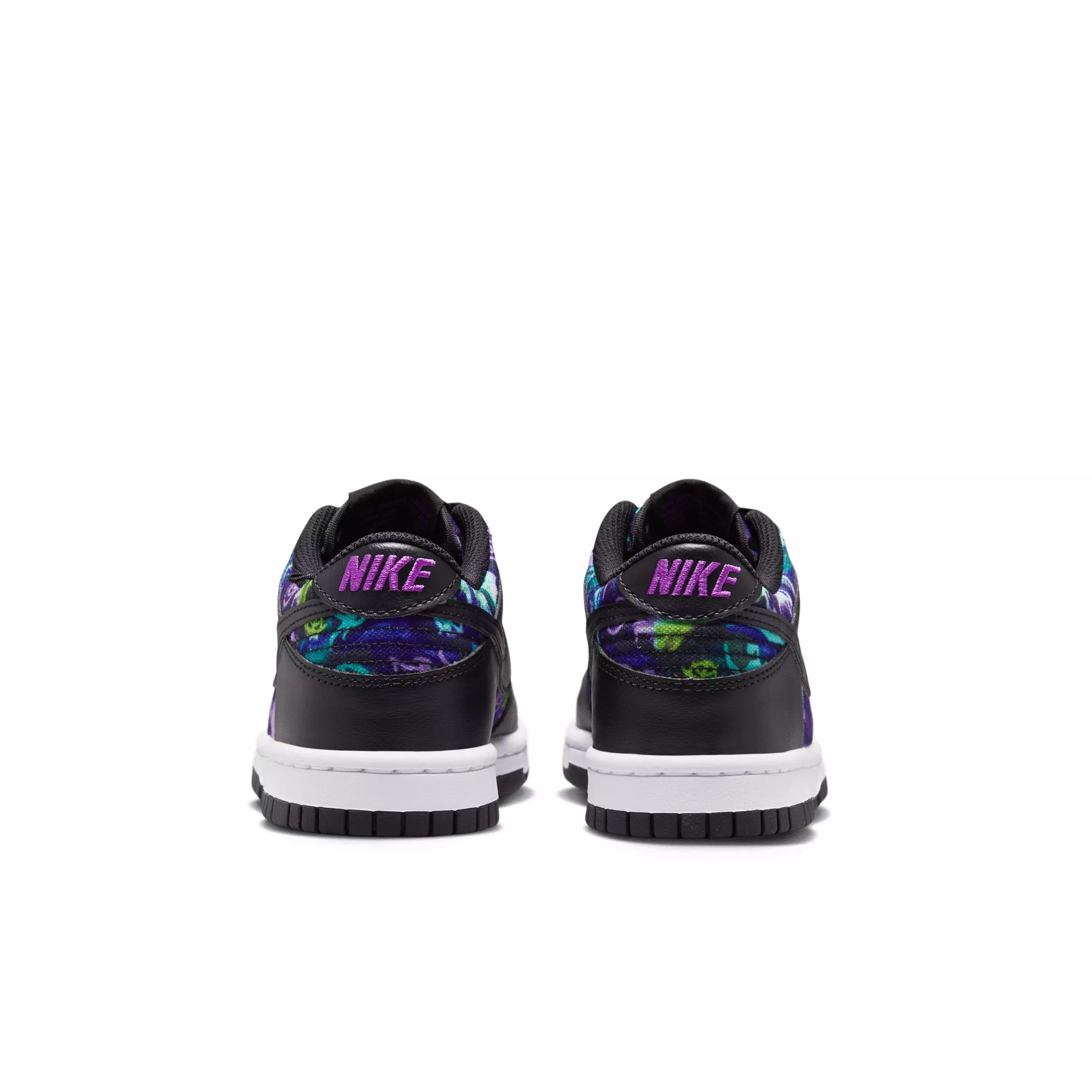Nike Dunk Low "Multi-Color/Vivid Purple/Metallic Silver/Black" Grade School Girls' Shoe - MULTI COLOR/PURPLE/SILVER/BLACK