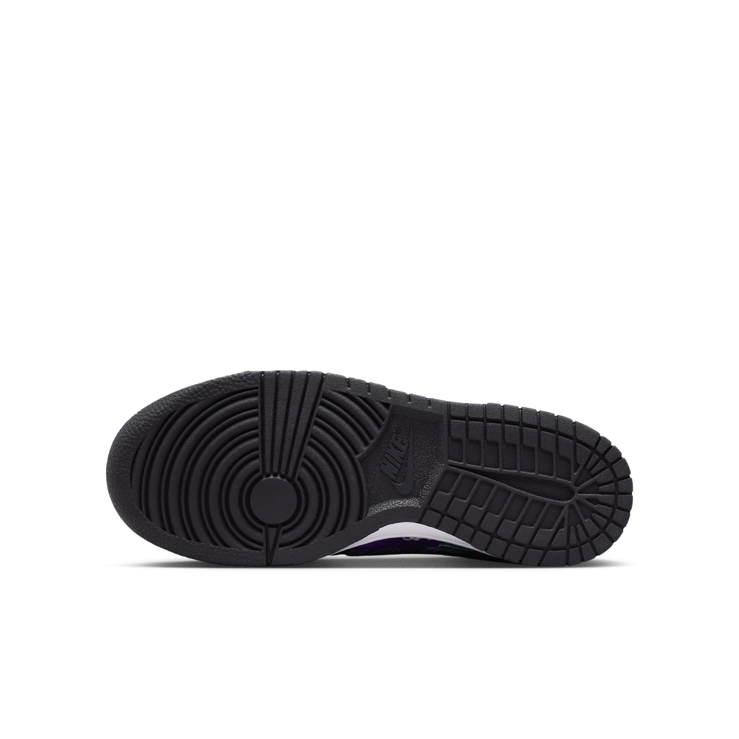 Nike Dunk Low Grade School Girls' "Multi-Color/Vivid Purple/Metallic Silver/Black" Shoe