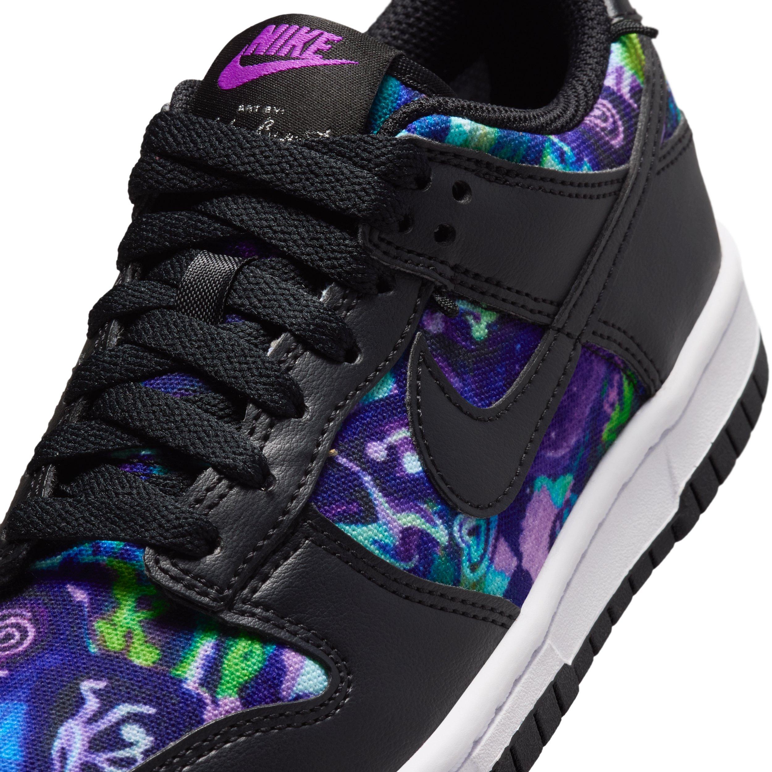 Nike Dunk Low Grade School Girls' "Multi-Color/Vivid Purple/Metallic Silver/Black" Shoe