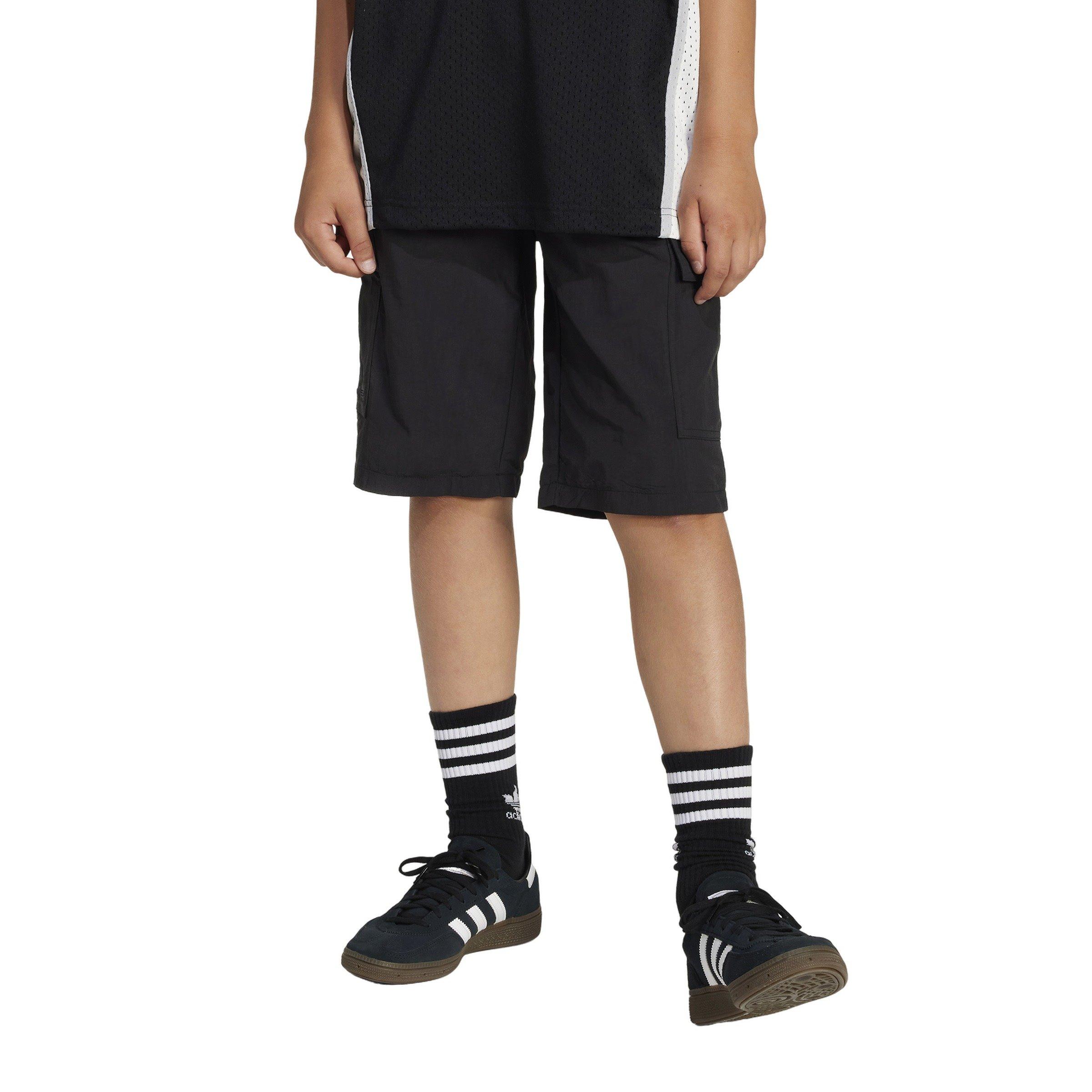 adidas Originals Trefoil Essentials Big Kids' Black Cargo Shorts