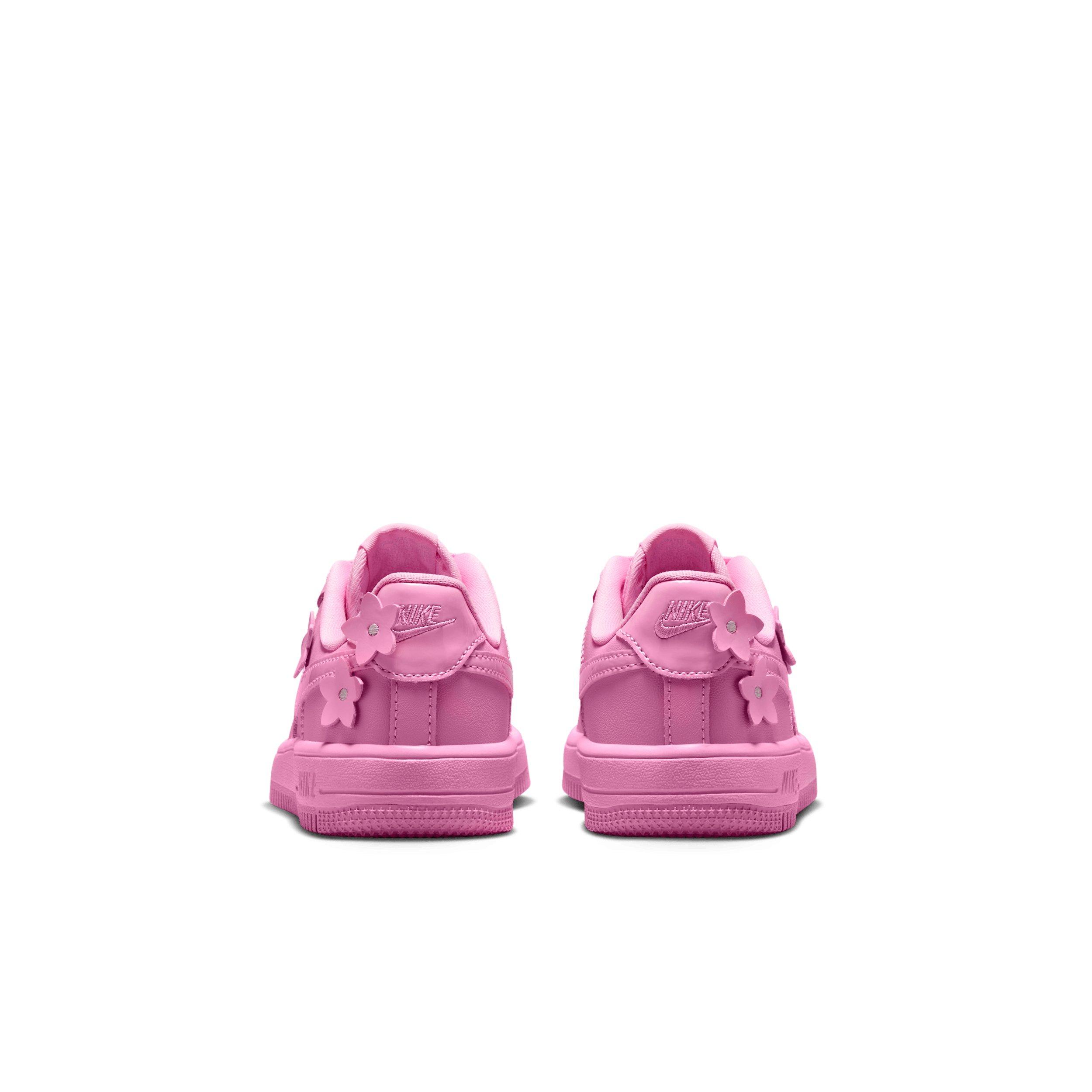 Nike Air Force 1 "Pink Rise/Pink Foam/Metallic Silver/Pink Rise" Preschool Girls' Shoe - PINK/PINK/SILVER/PINK Thumbnail View 5