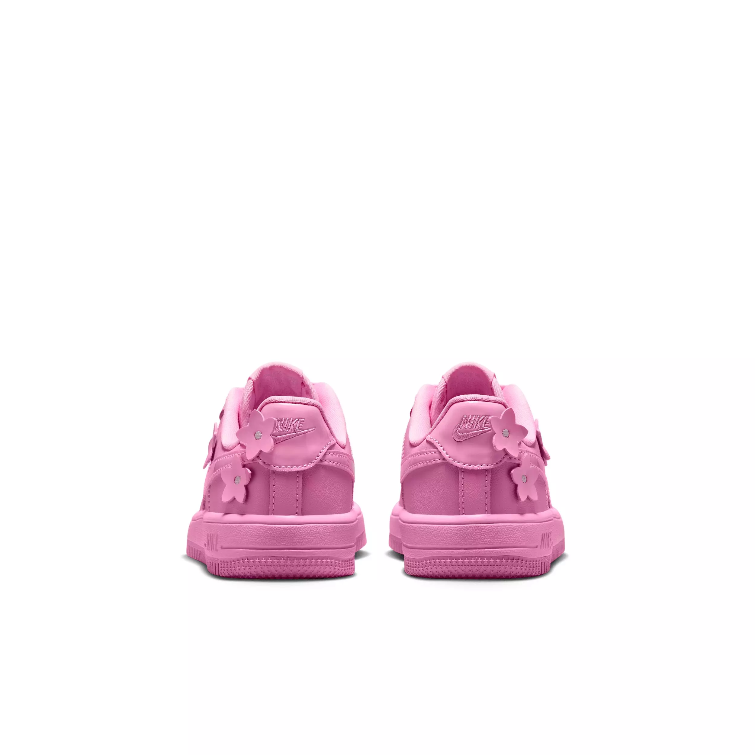 Nike Air Force 1 "Pink Rise/Pink Foam/Metallic Silver/Pink Rise" Preschool Girls' Shoe - PINK/PINK/SILVER/PINK