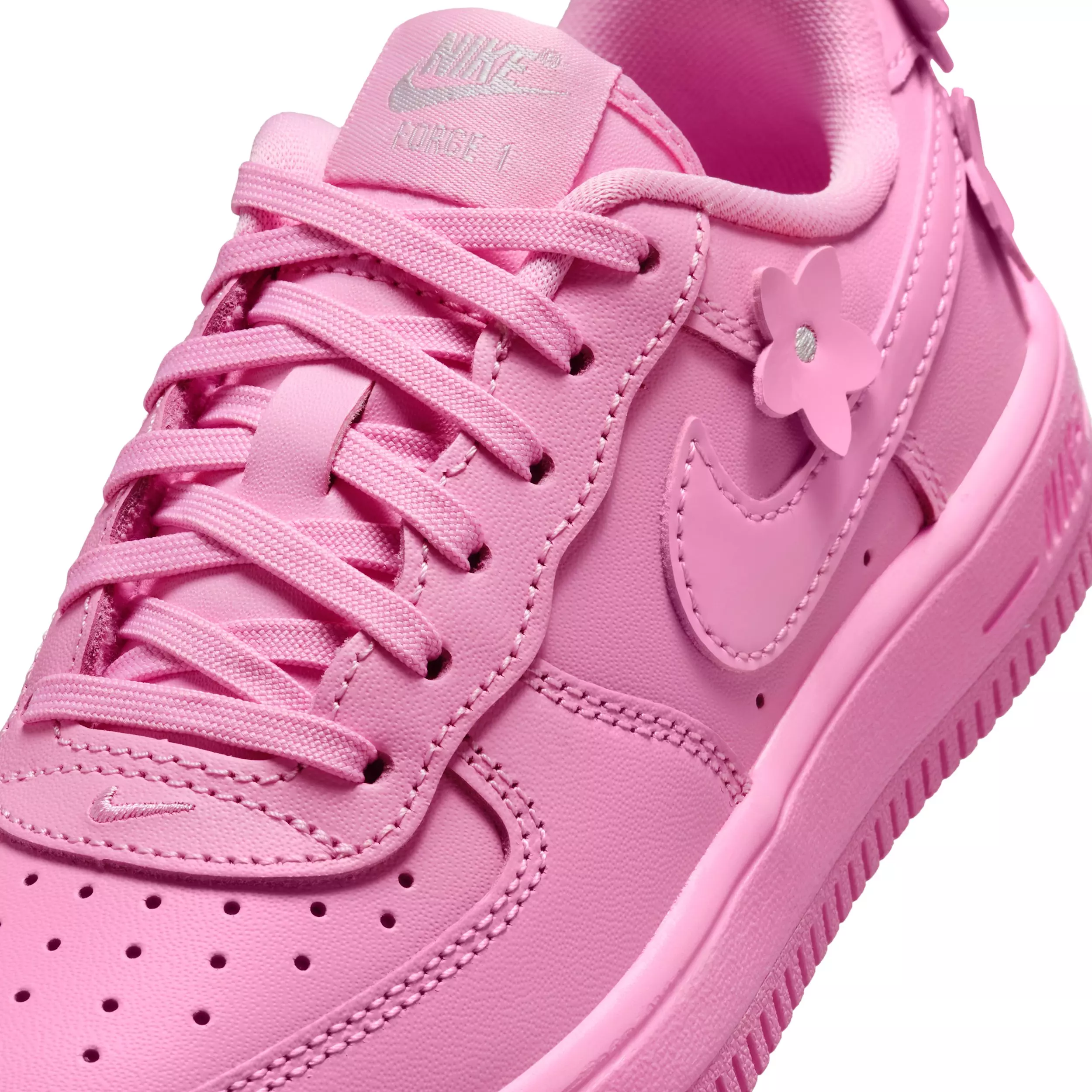 Nike Air Force 1 "Pink Rise/Pink Foam/Metallic Silver/Pink Rise" Preschool Girls' Shoe - PINK/PINK/SILVER/PINK