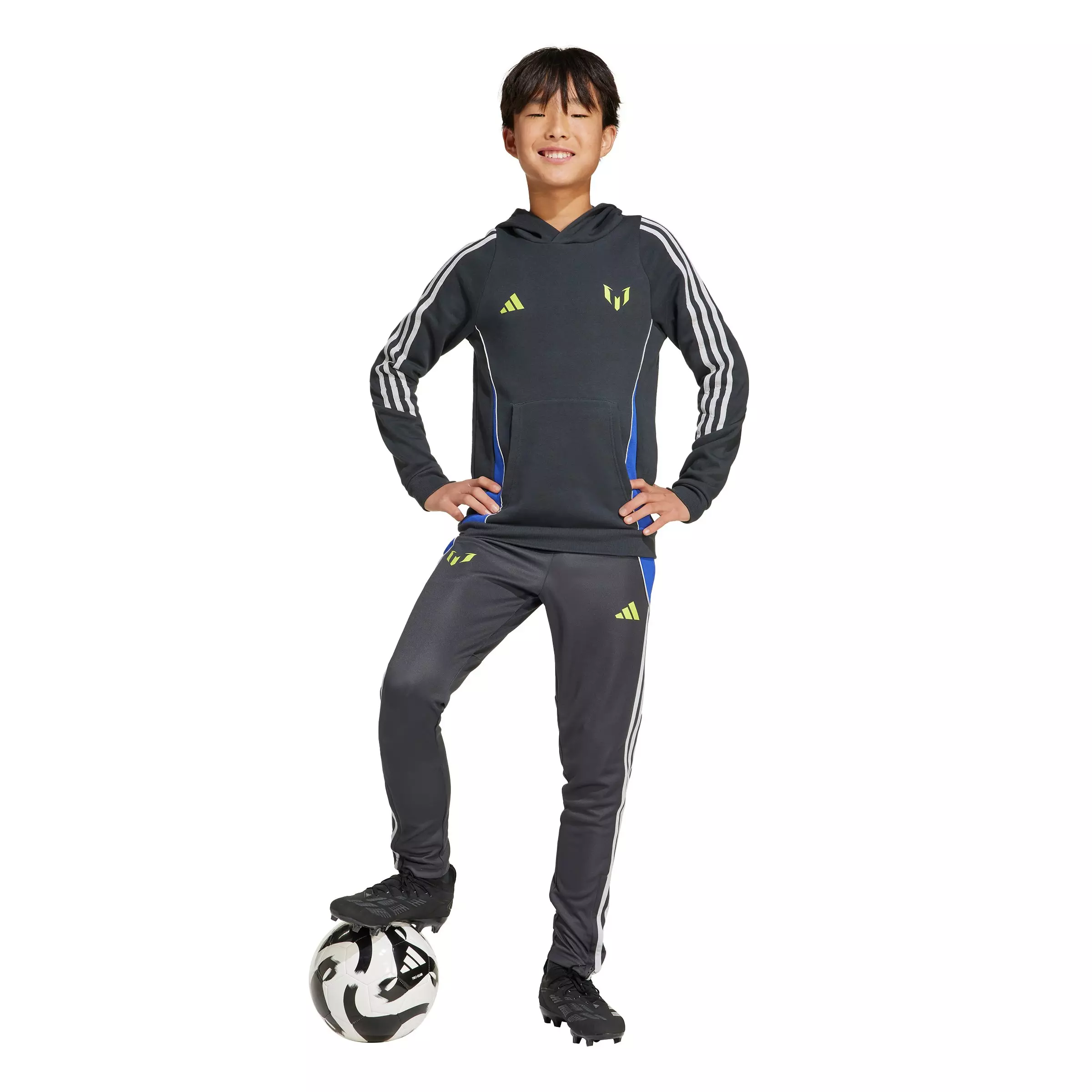 adidas Big Kids' Messi Soccer Hoodie - Grey - GREY