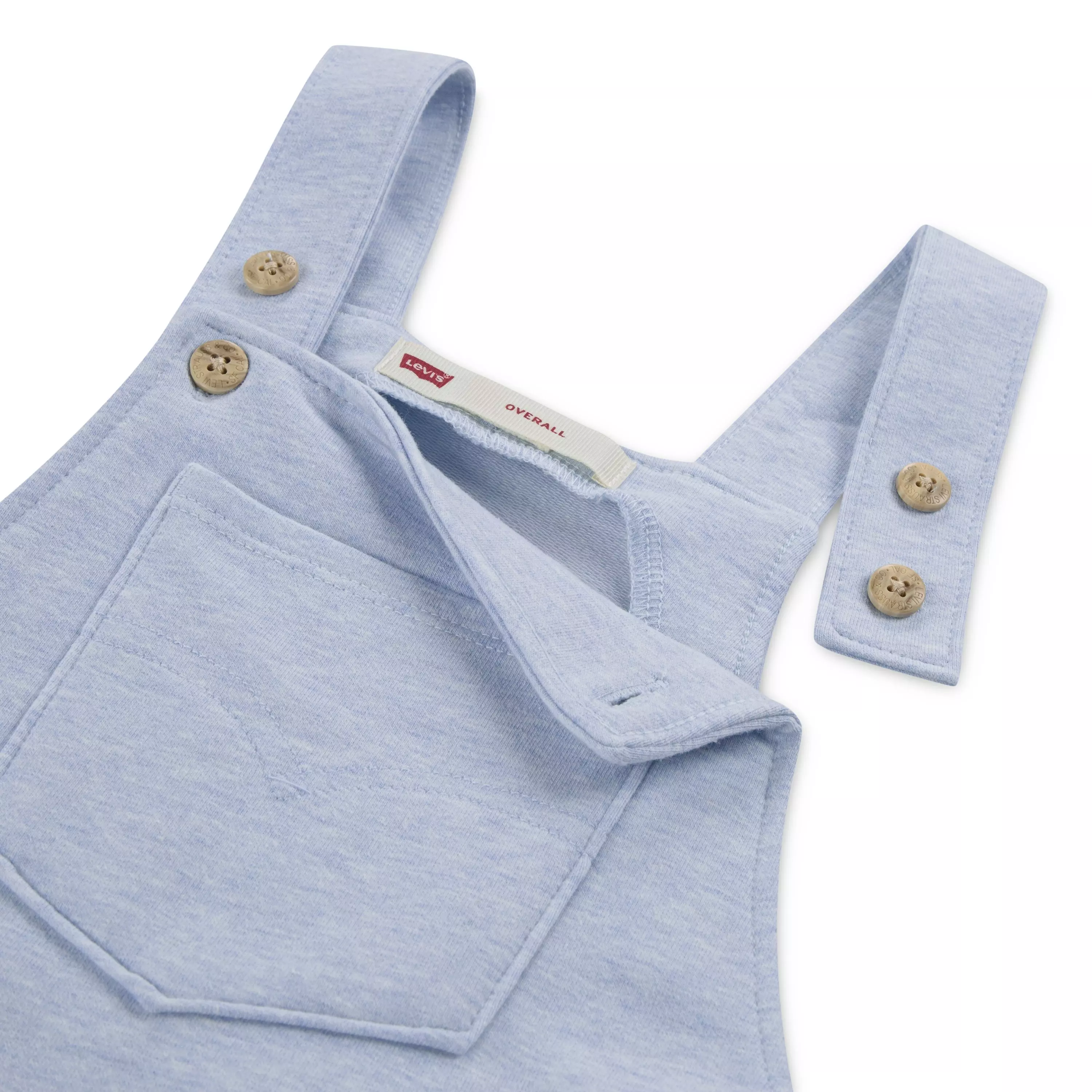 Levi's Toddler Boys' Front Arcuate Lt Mist Heather Pocket Overalls - LT MIST HEATHER