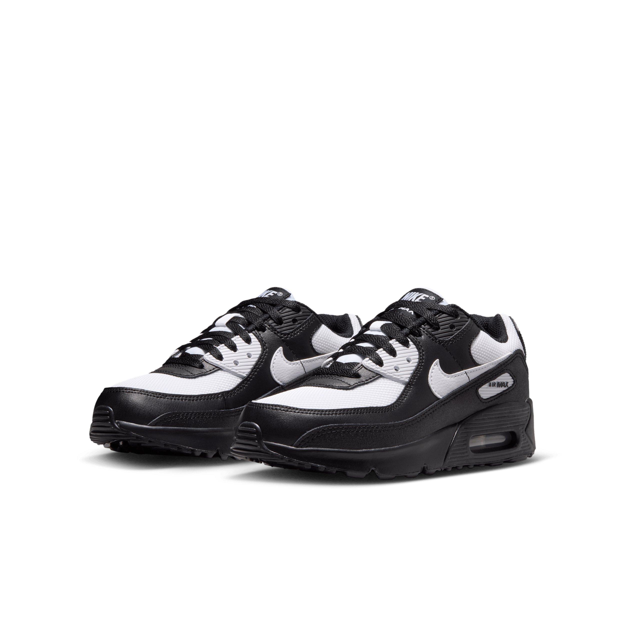 Nike Air Max 90 Mesh "Black/White" Grade School Boys' Shoe - BLACK/WHITE Thumbnail View 3