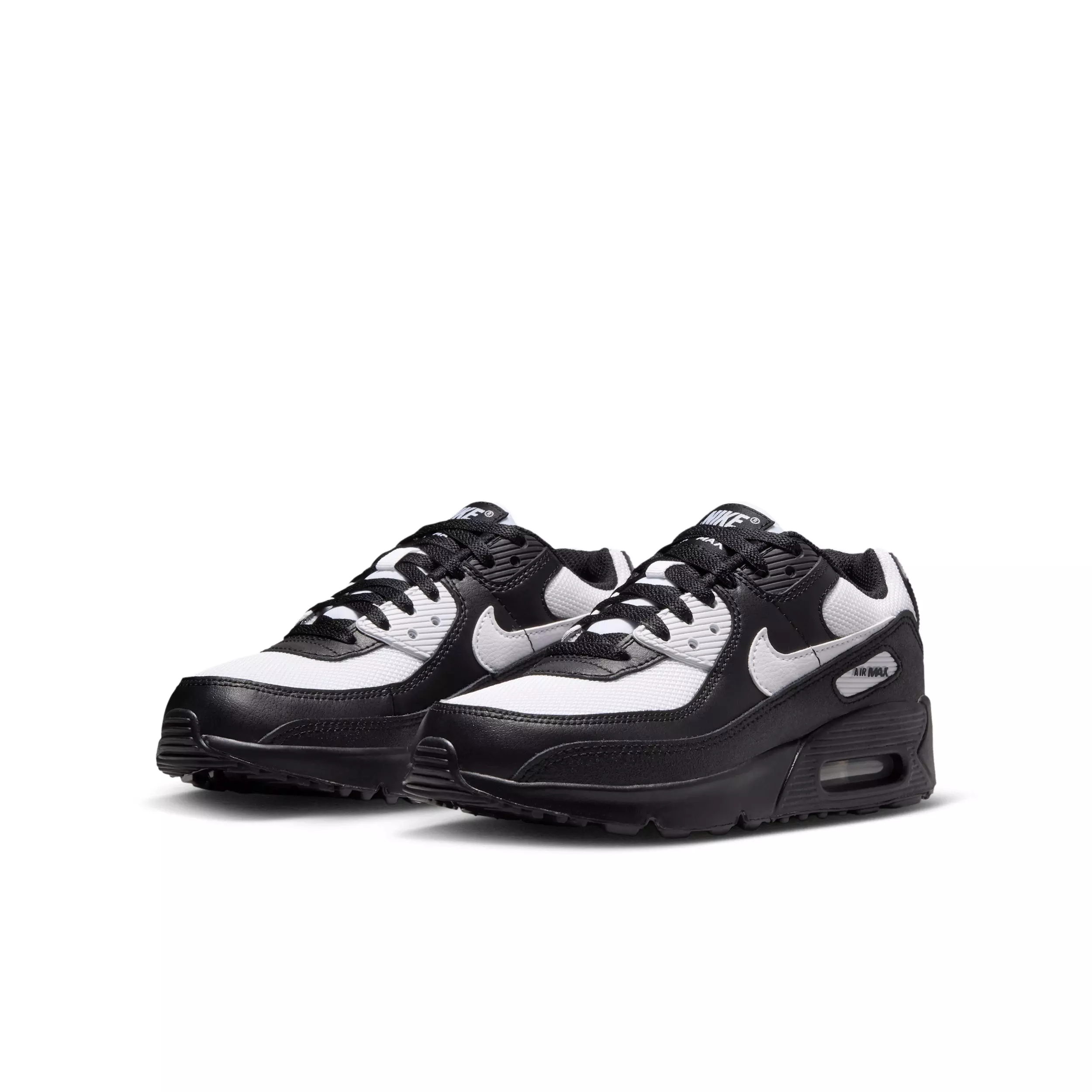 Nike Air Max 90 Mesh "Black/White" Grade School Boys' Shoe - BLACK/WHITE