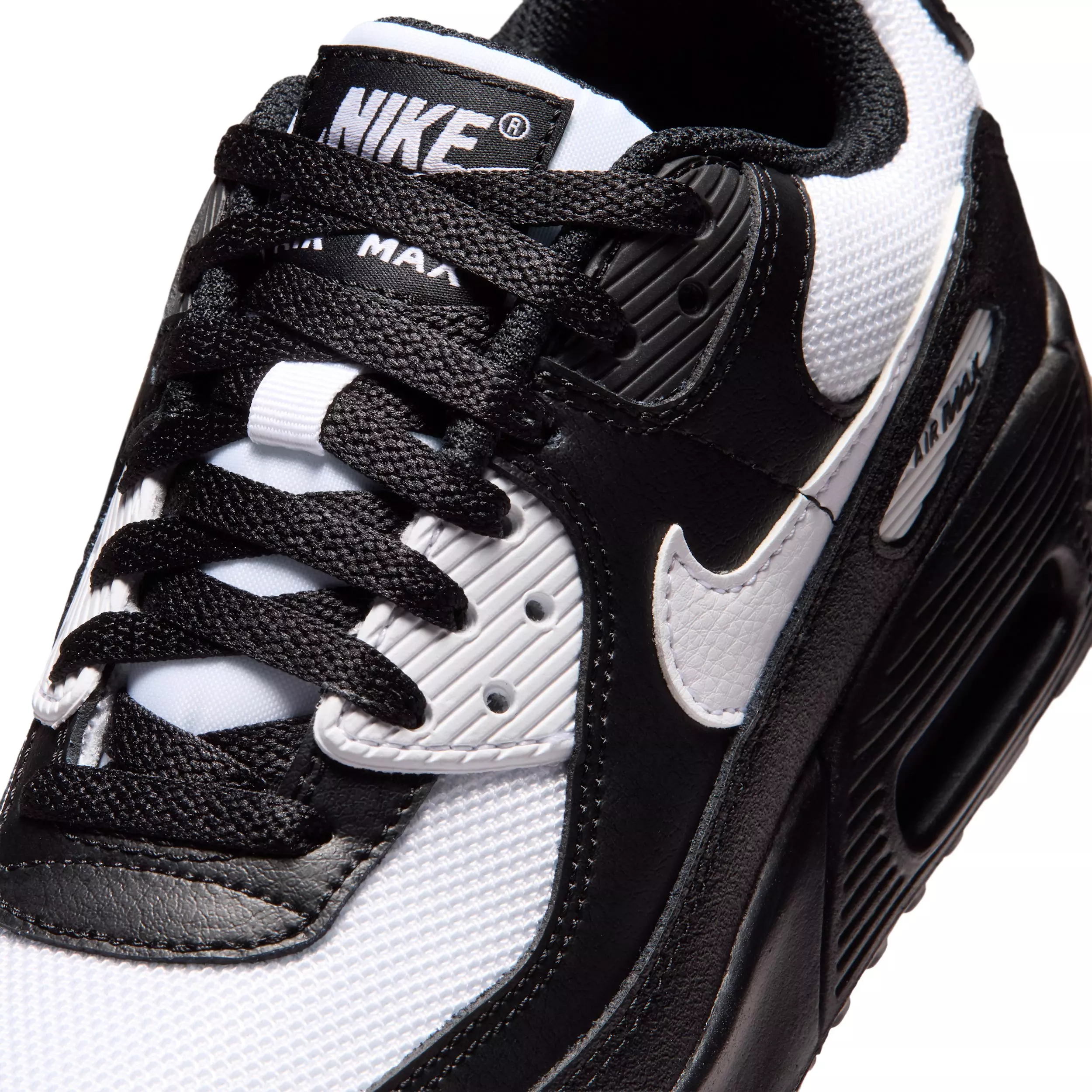 Nike Air Max 90 Mesh "Black/White" Grade School Boys' Shoe - BLACK/WHITE