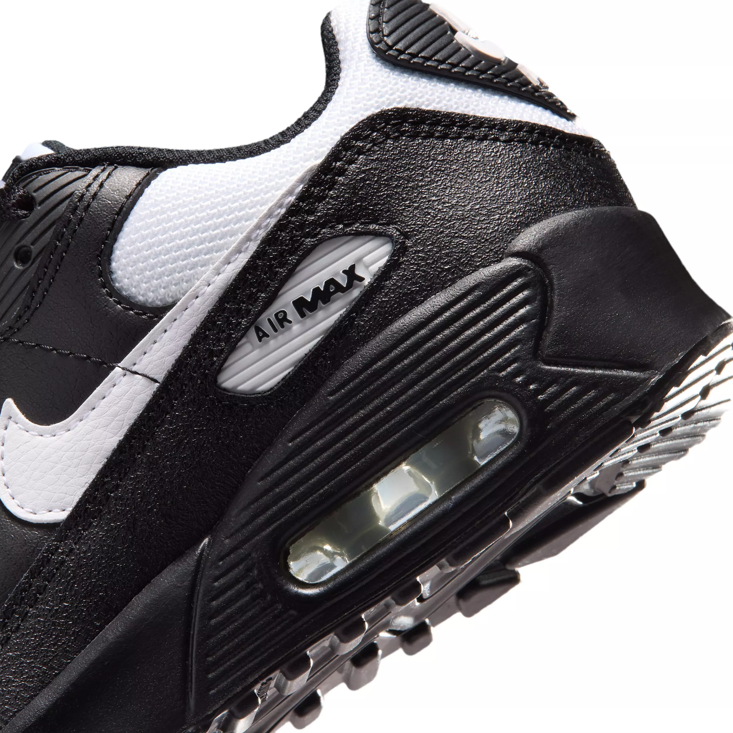 Nike Air Max 90 Mesh "Black/White" Grade School Boys' Shoe - BLACK/WHITE