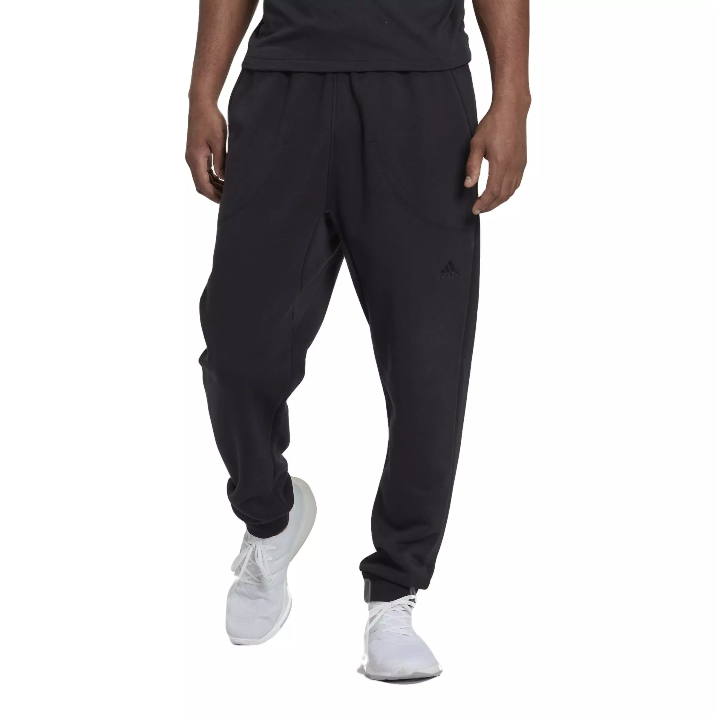 adidas Men's Studio Lounge Fleece Joggers - Black - Hibbett