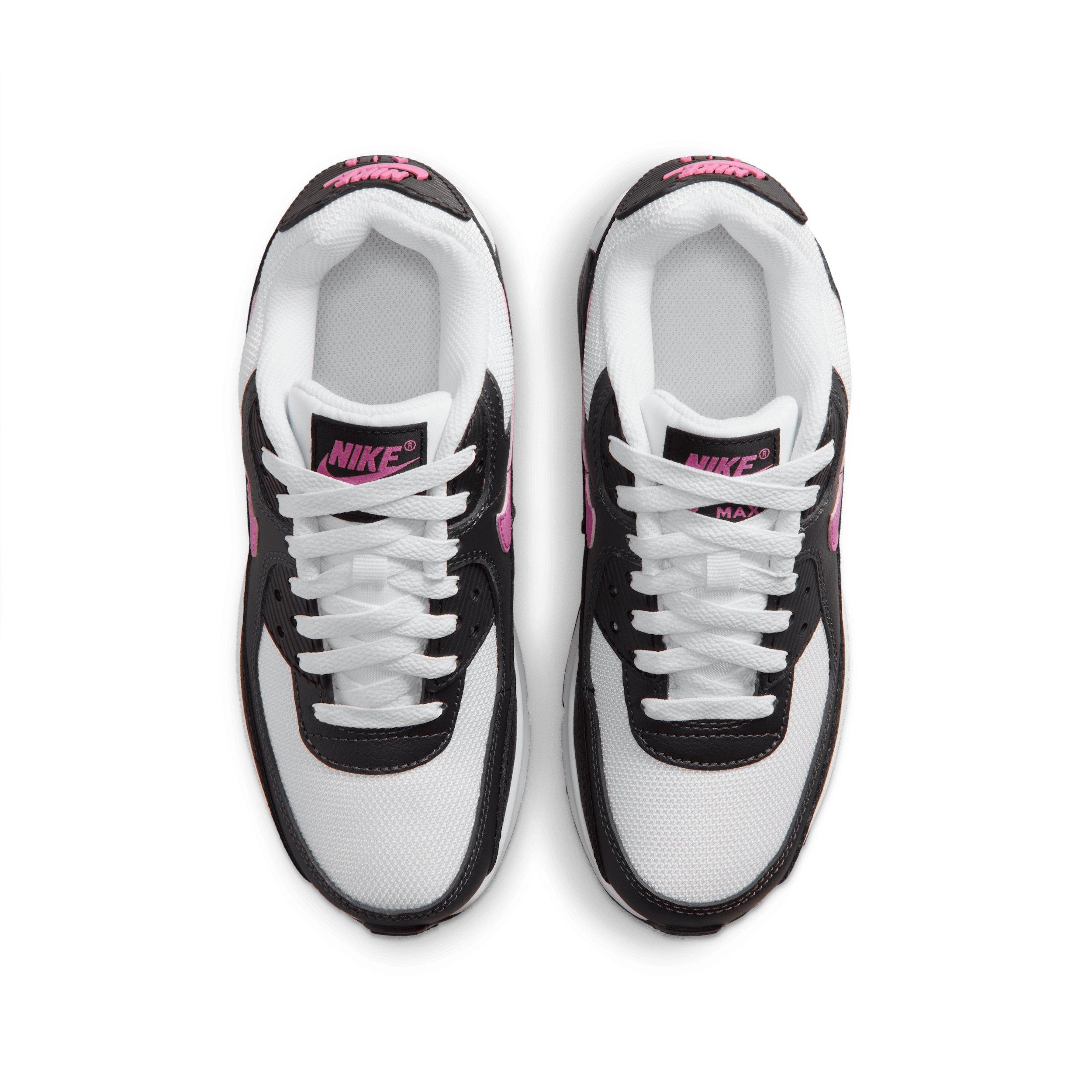 Nike Air Max 90 Mesh Grade School Girls' "White/Black/Anthracite/Playful Pink" Shoe