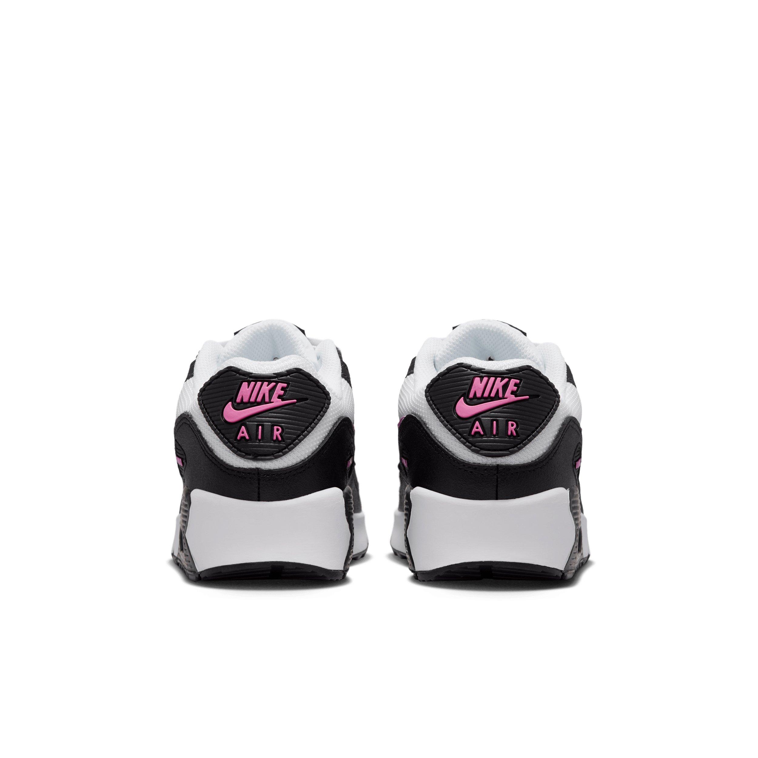Nike Air Max 90 Mesh Grade School Girls' "White/Black/Anthracite/Playful Pink" Shoe