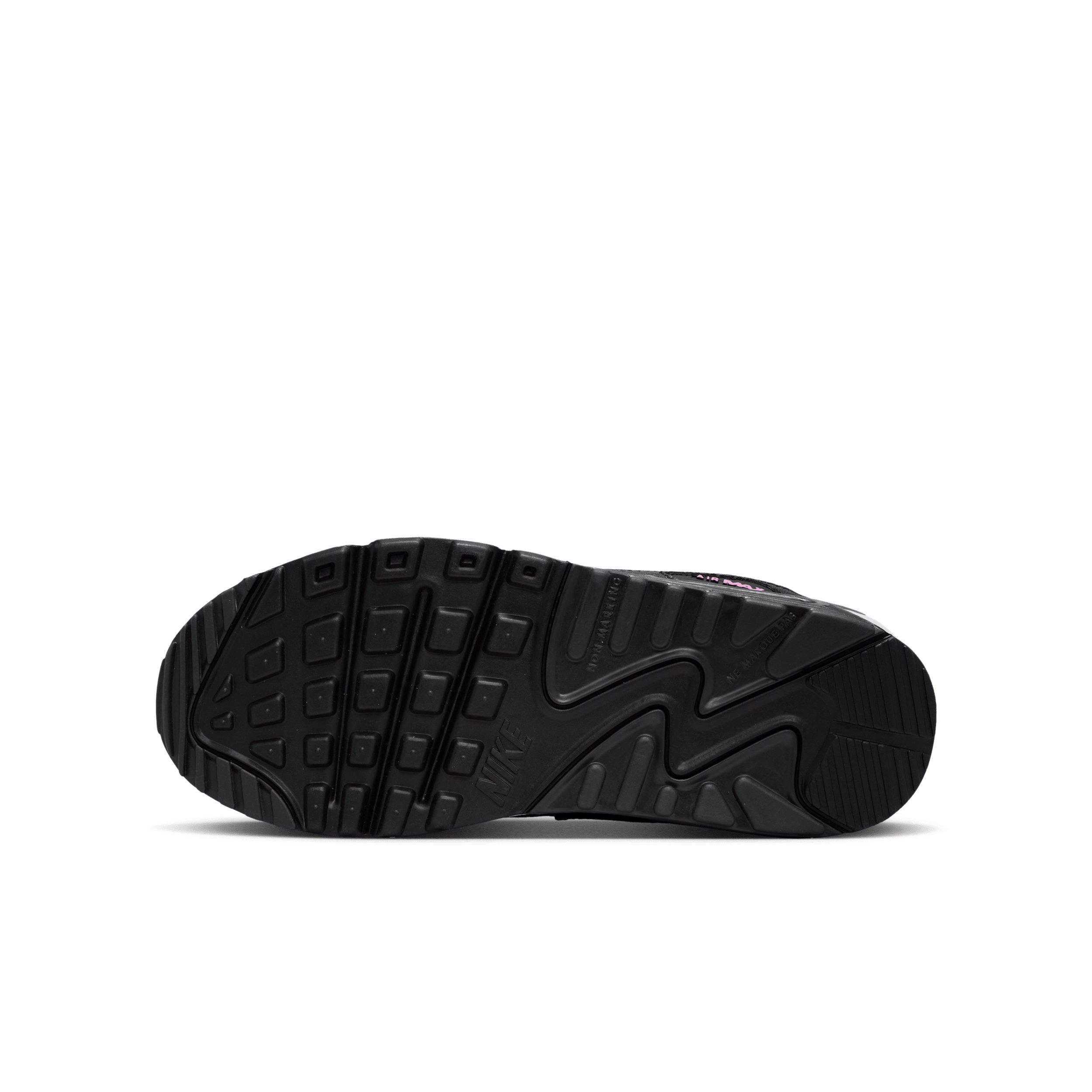 Nike Air Max 90 Mesh Grade School Girls' "White/Black/Anthracite/Playful Pink" Shoe