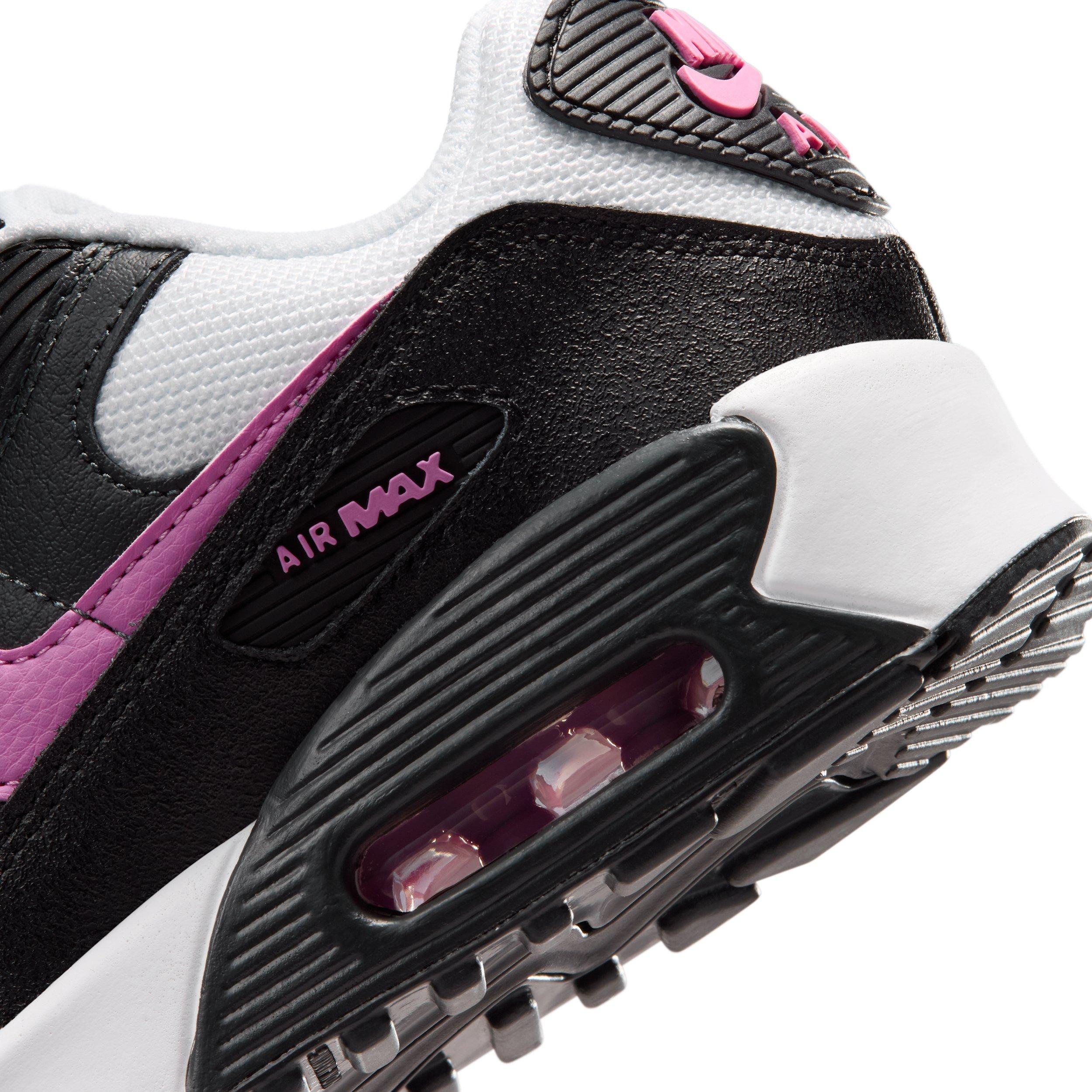 Nike Air Max 90 Mesh Grade School Girls' "White/Black/Anthracite/Playful Pink" Shoe