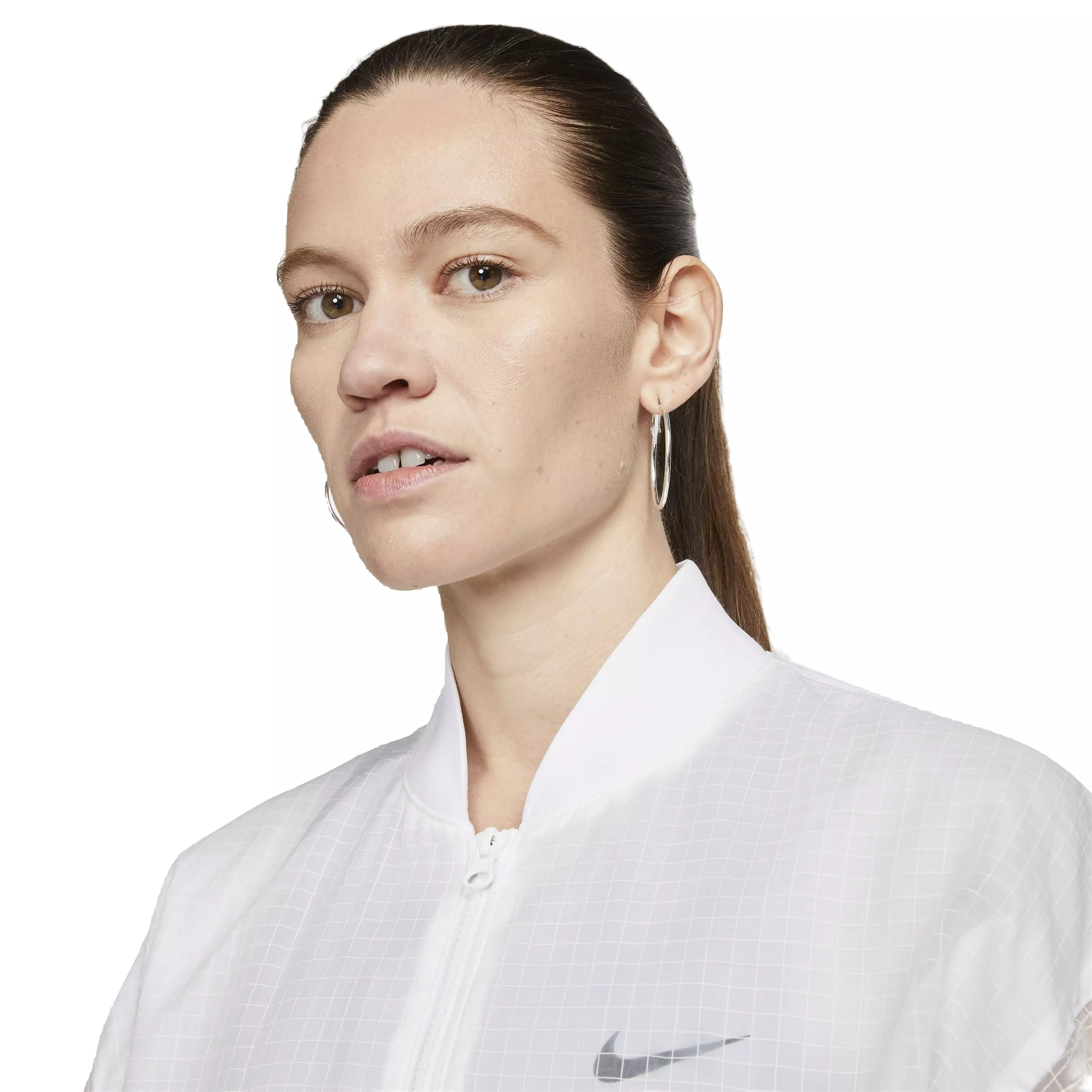 Nike Women's Sportswear Essential Woven Varsity Bomber Jacket - WHITE