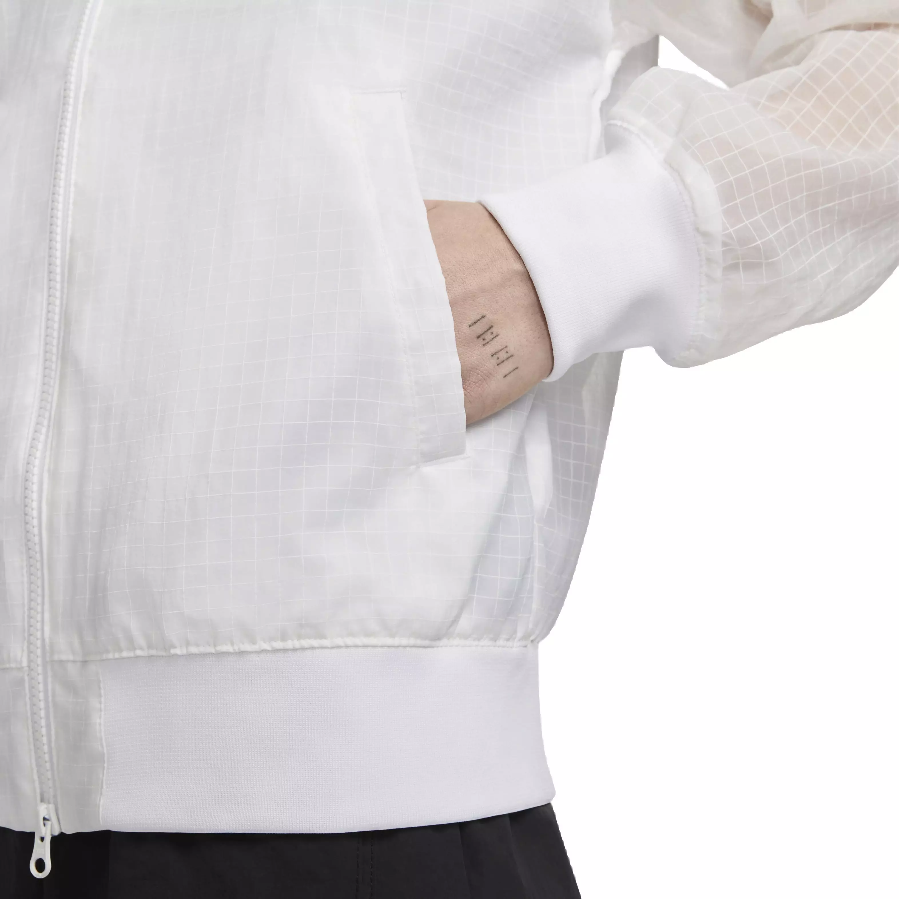 Nike Women's Sportswear Essential Woven Varsity Bomber Jacket - WHITE