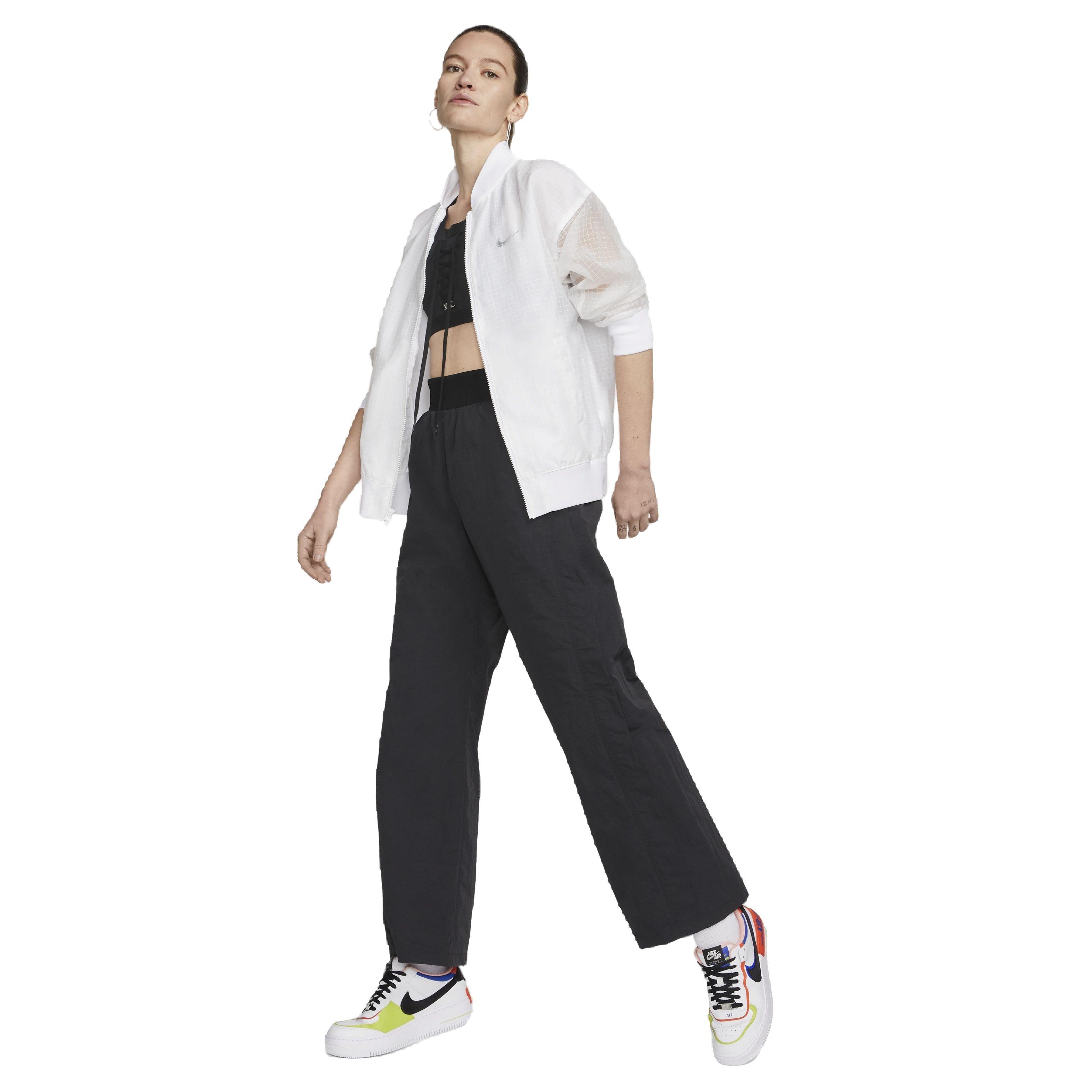 Nike Women's Sportswear Essential Woven Varsity Bomber Jacket - WHITE Thumbnail View 8