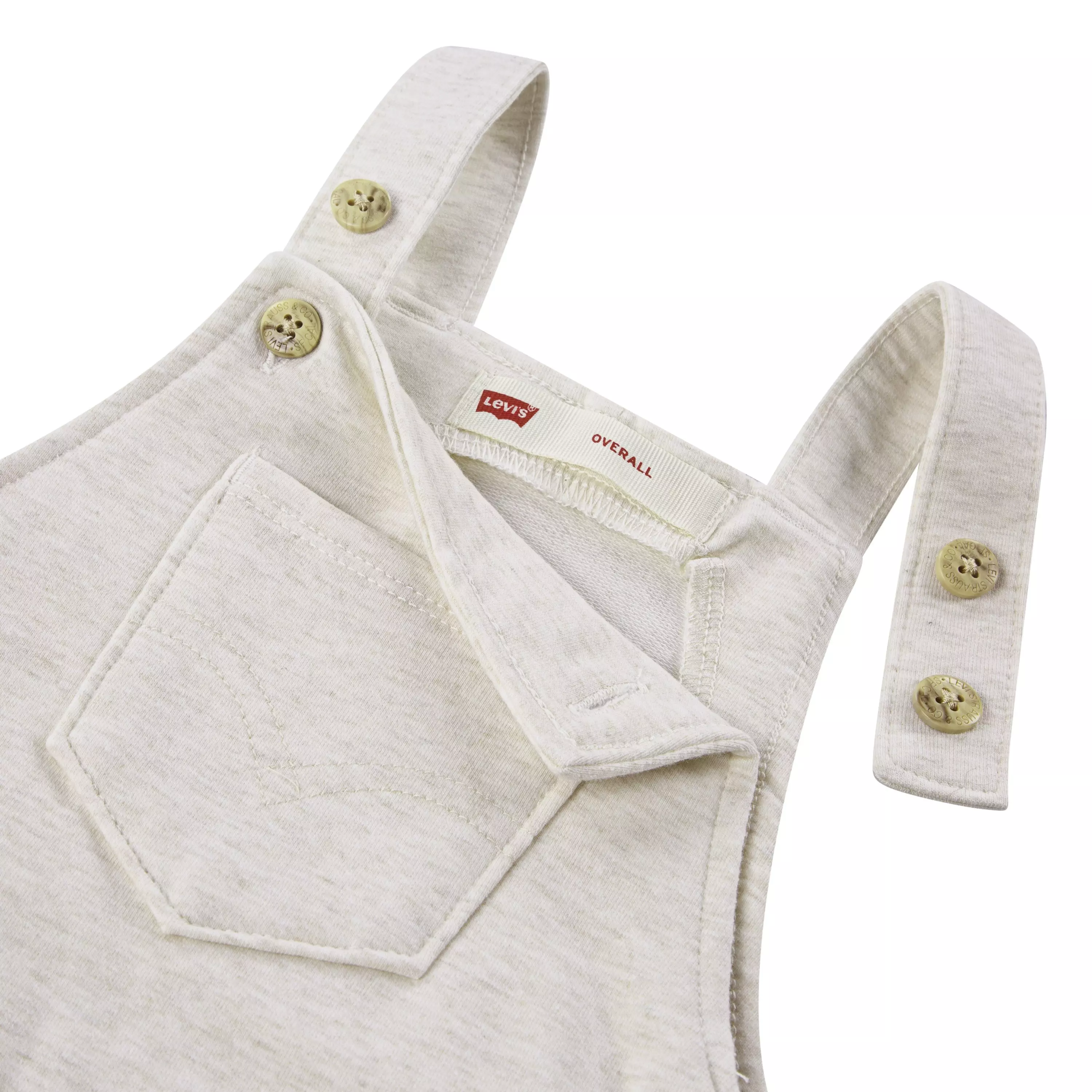 Levi's Infant Boys' Front Arcuate Pocket Overall - Oatmeal Heather - OATMEAL HEATHER