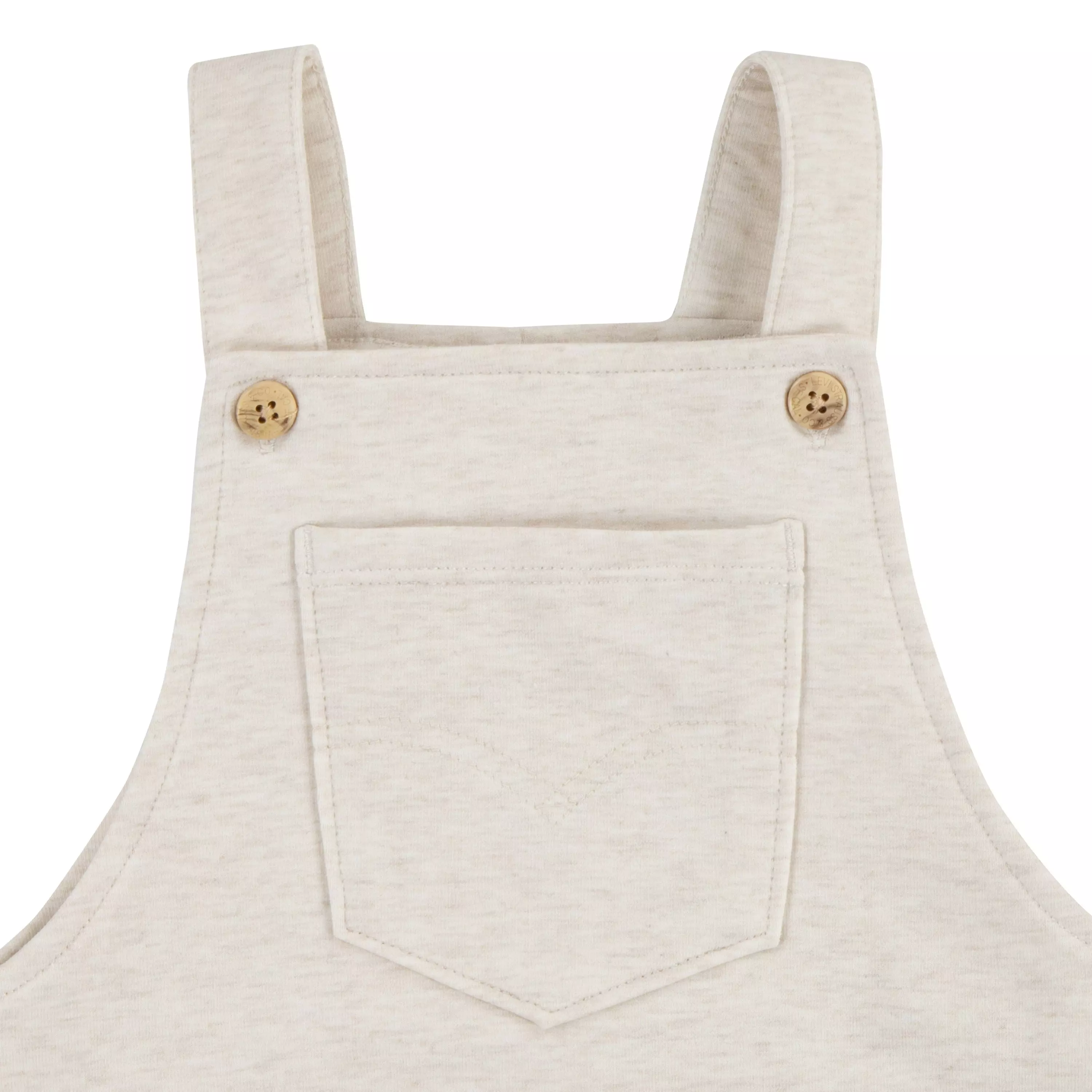 Levi's Front Arcuate Baby Boys' Heather Oatmeal Pocket Overalls - OATMEAL HEATHER